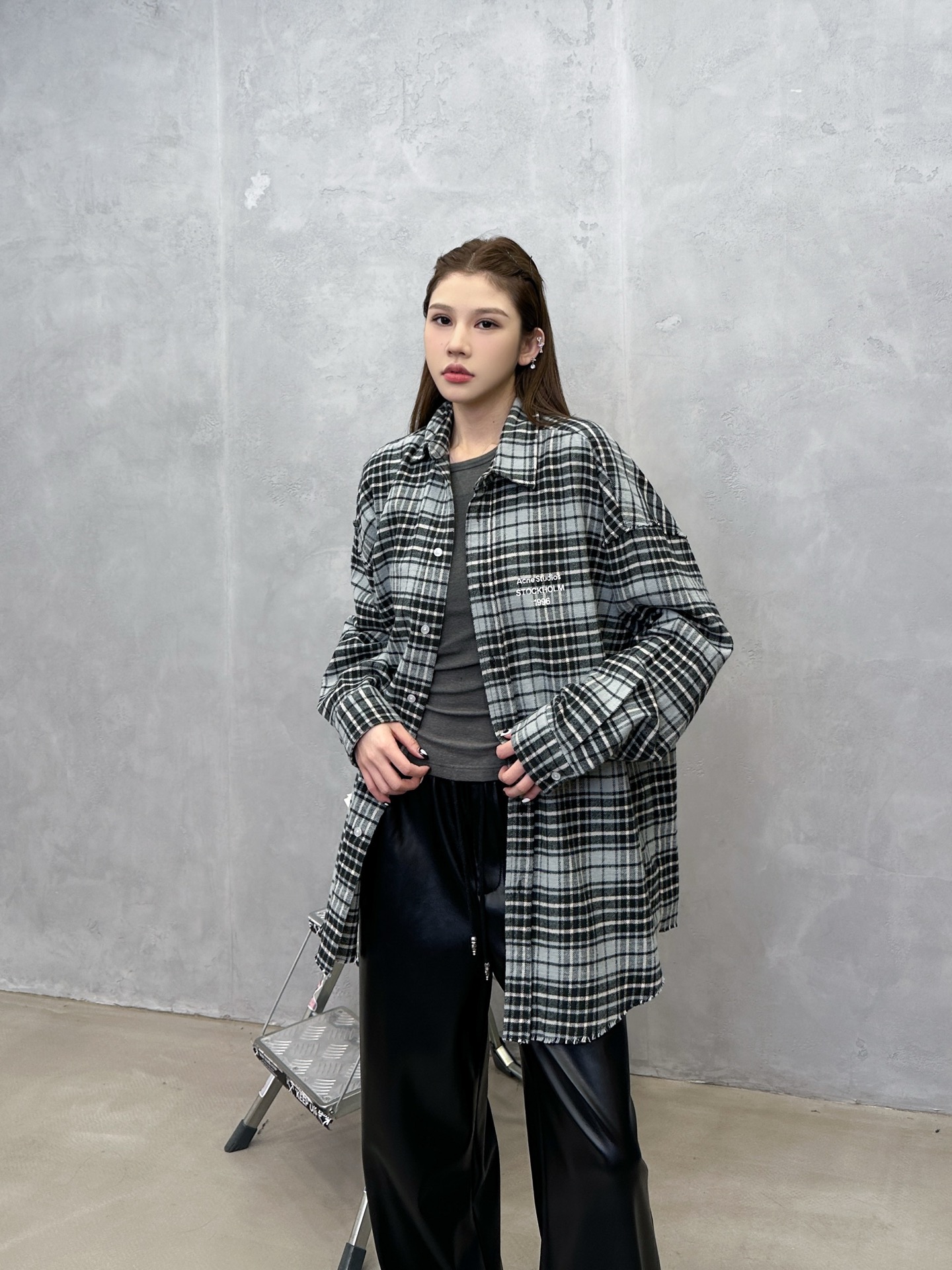 🌾Acne ｜ 新款休闲衬衣，成衣洗水前后印花工艺加全棉色织格纹面料，男女同款，尺码sml