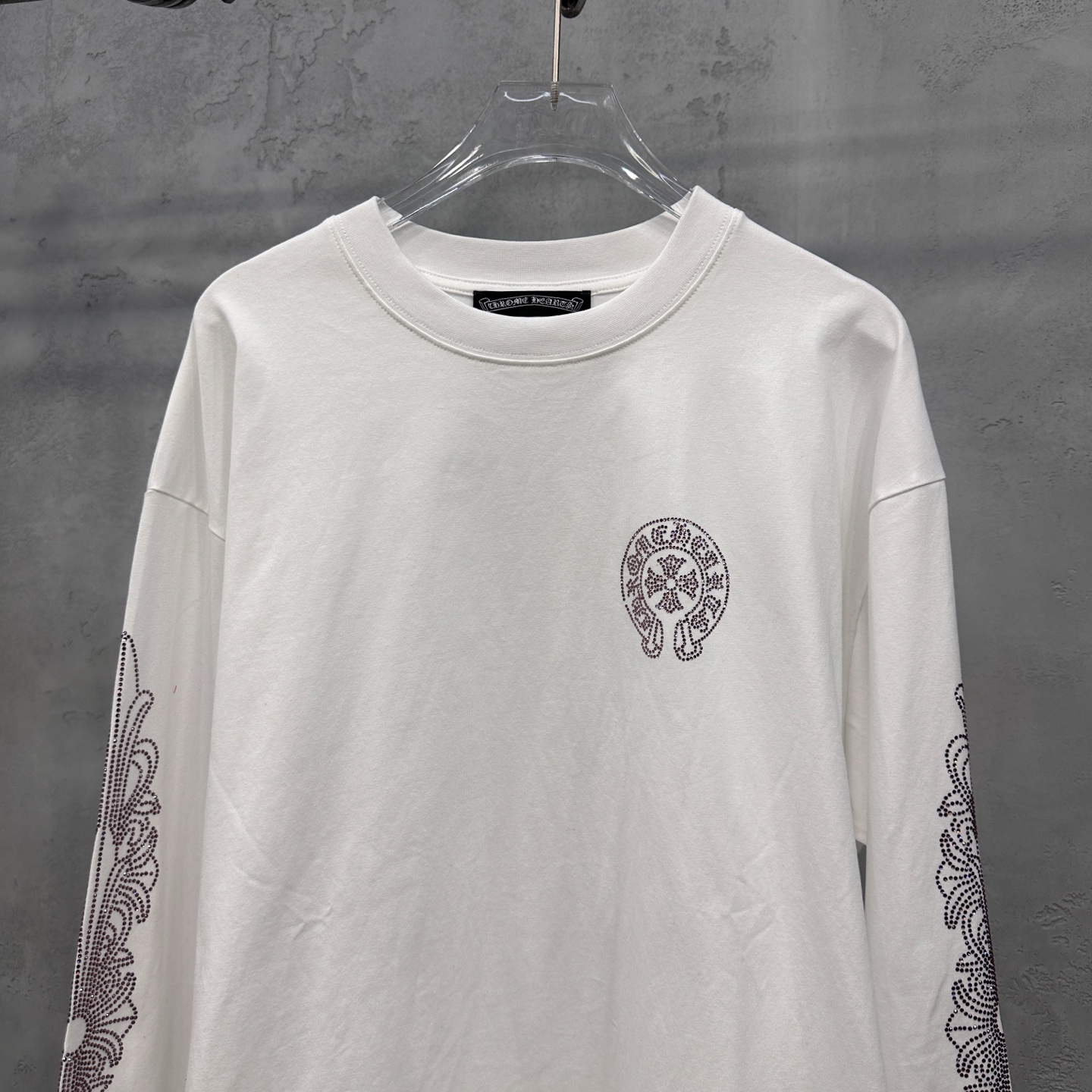 🌾克罗心 ｜ 新款长袖t，成衣洗水加5处烫钻工艺，休闲时尚，尺码sml