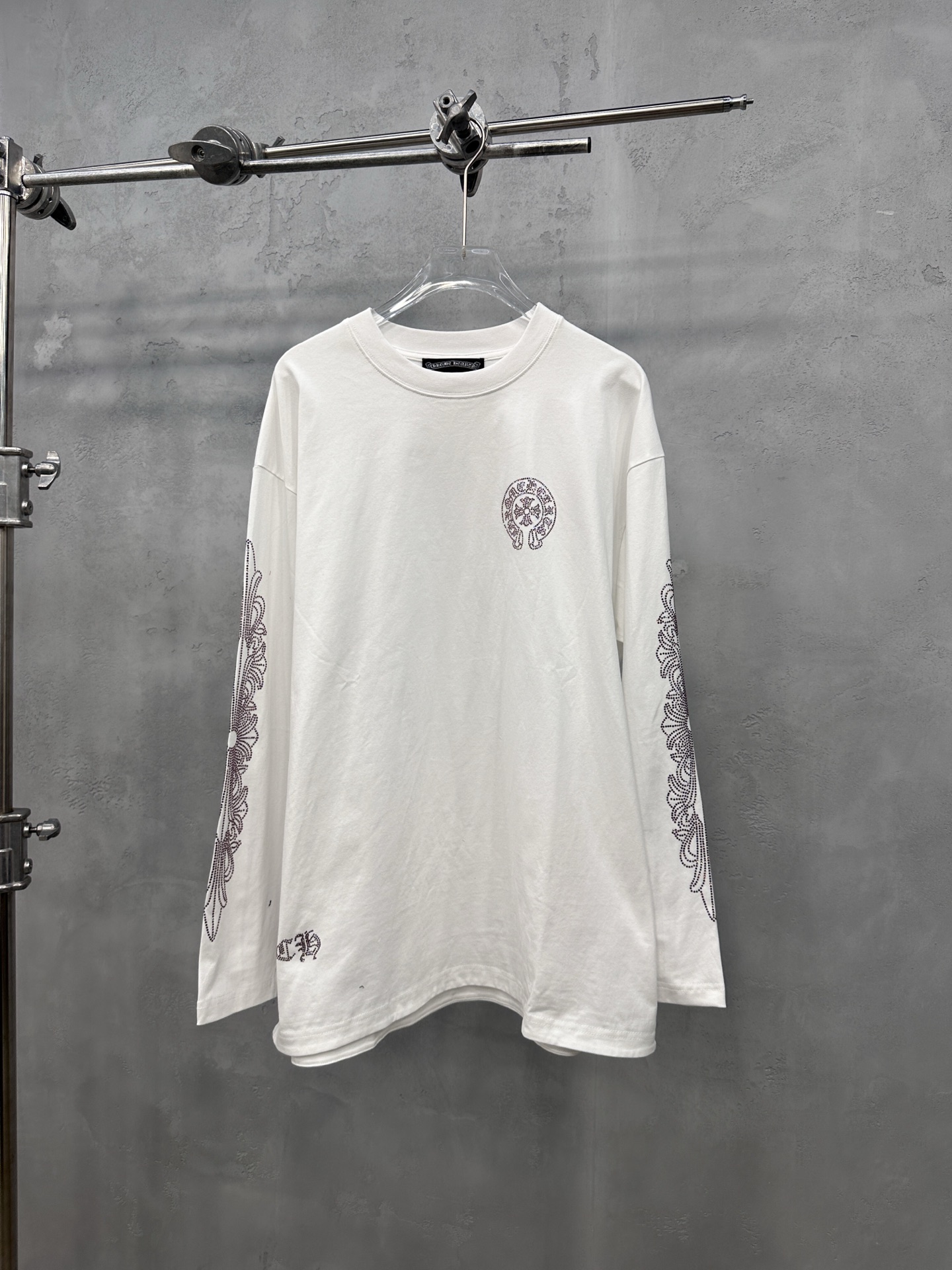 🌾克罗心 ｜ 新款长袖t，成衣洗水加5处烫钻工艺，休闲时尚，尺码sml