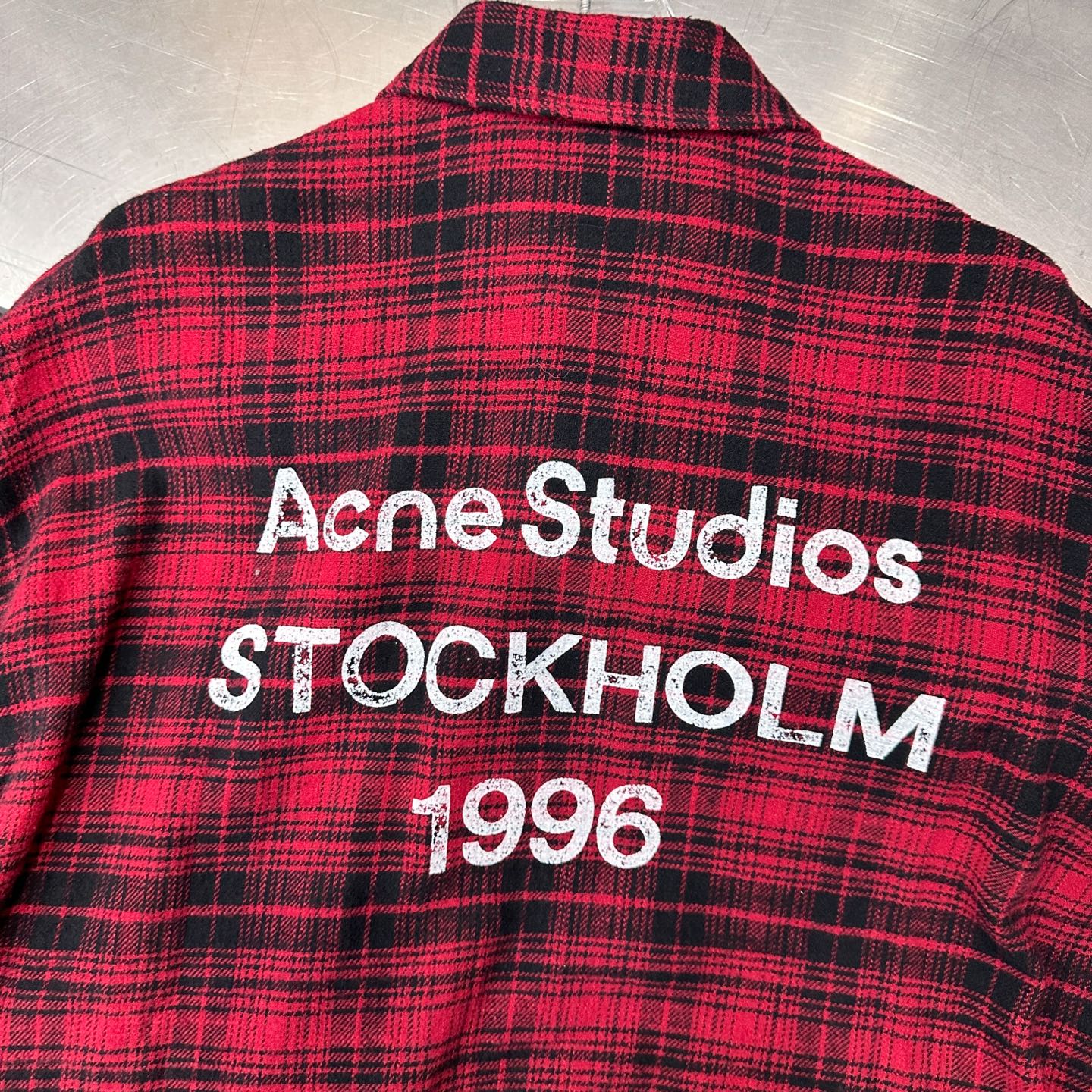 🌾Acne ｜ 新款休闲衬衣，成衣洗水前后印花工艺加全棉色织格纹面料，男女同款，尺码sml