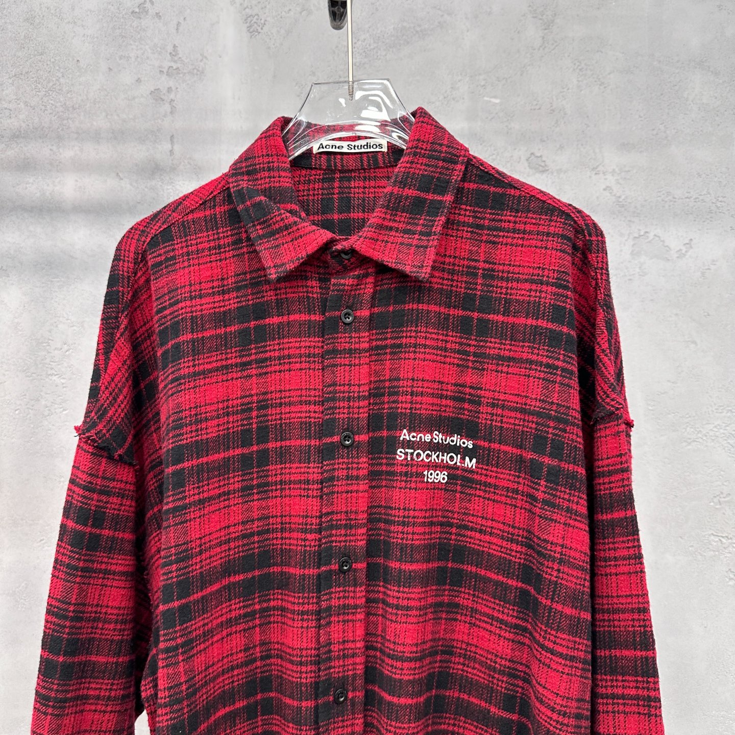 🌾Acne ｜ 新款休闲衬衣，成衣洗水前后印花工艺加全棉色织格纹面料，男女同款，尺码sml