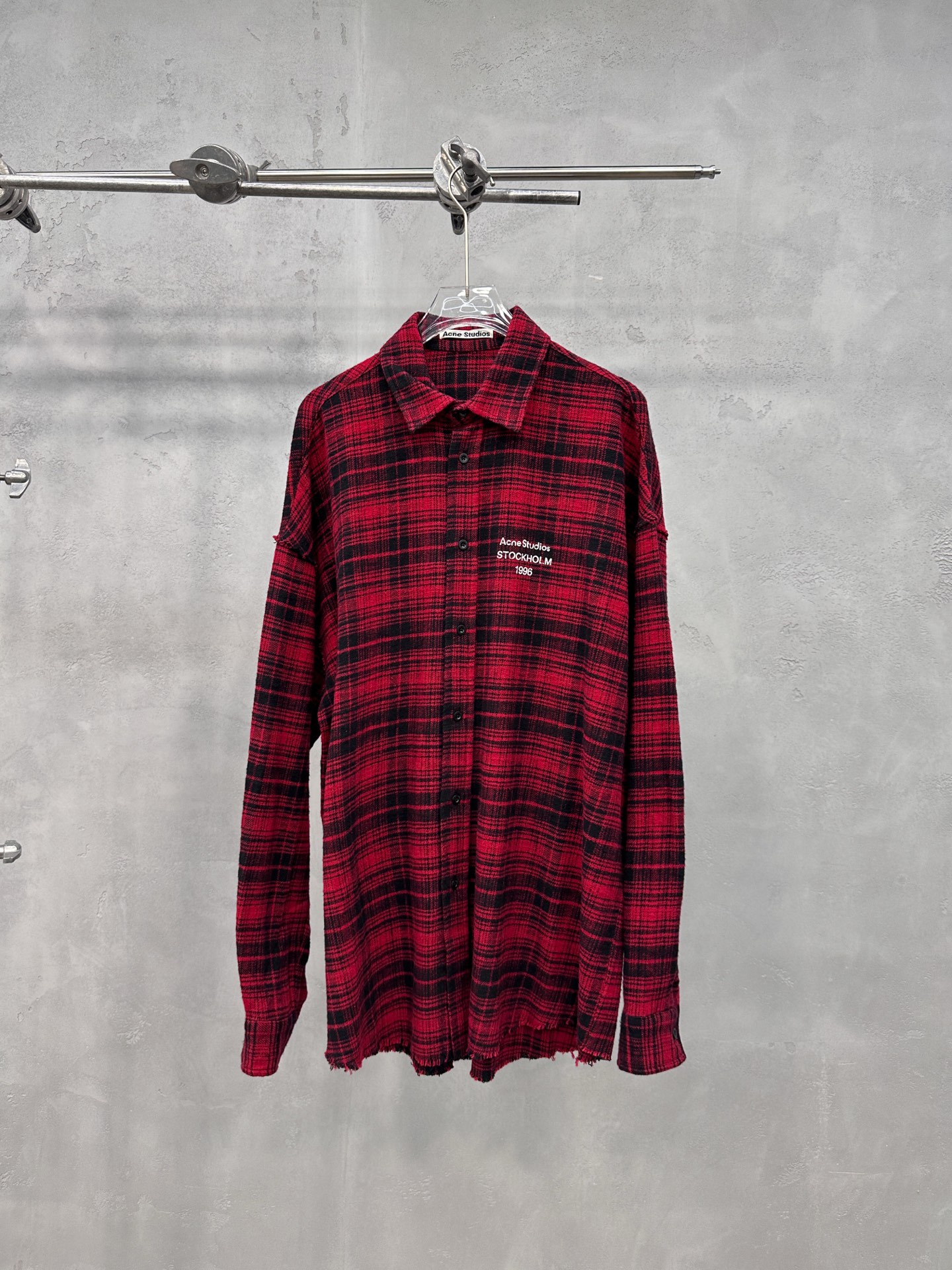 🌾Acne ｜ 新款休闲衬衣，成衣洗水前后印花工艺加全棉色织格纹面料，男女同款，尺码sml