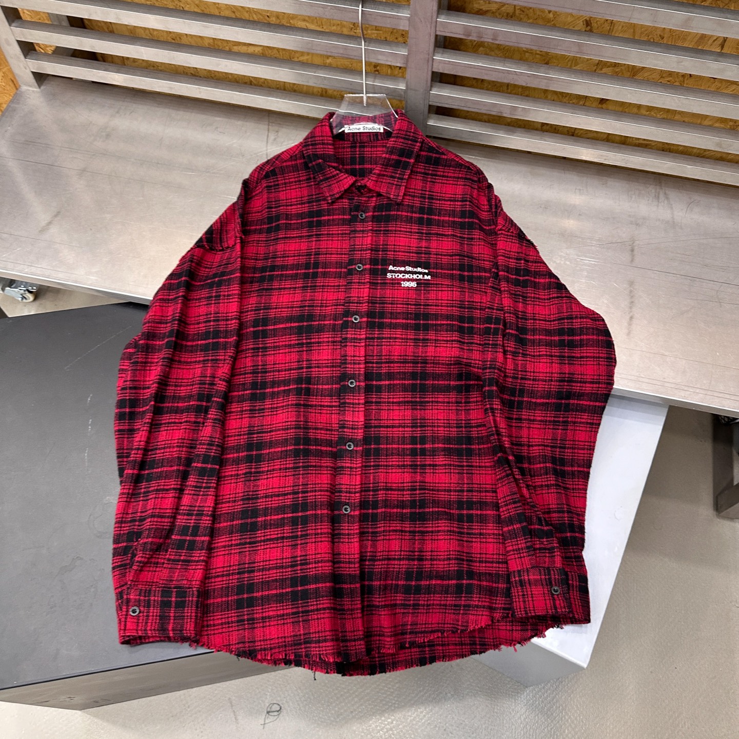 🌾Acne ｜ 新款休闲衬衣，成衣洗水前后印花工艺加全棉色织格纹面料，男女同款，尺码sml