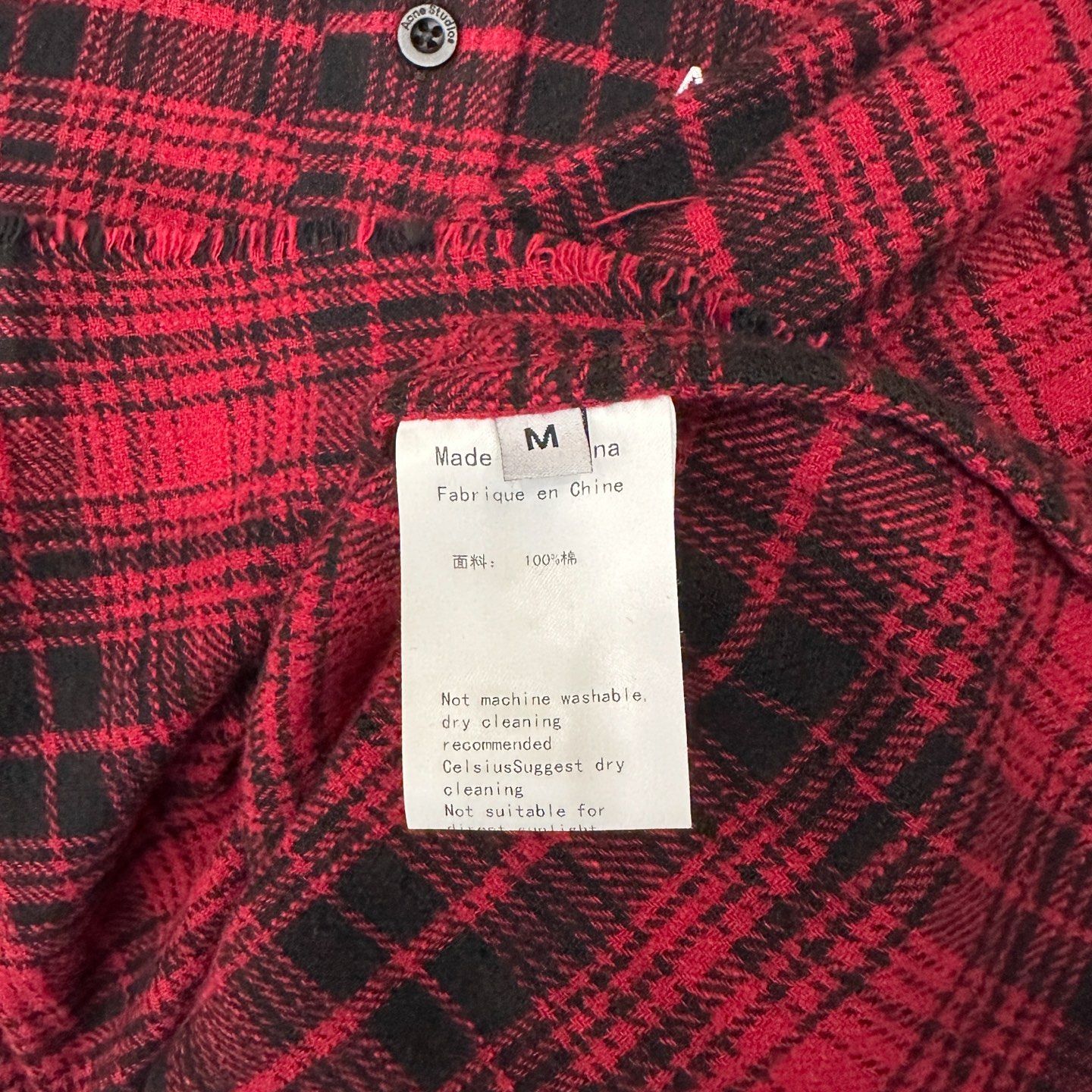 🌾Acne ｜ 新款休闲衬衣，成衣洗水前后印花工艺加全棉色织格纹面料，男女同款，尺码sml