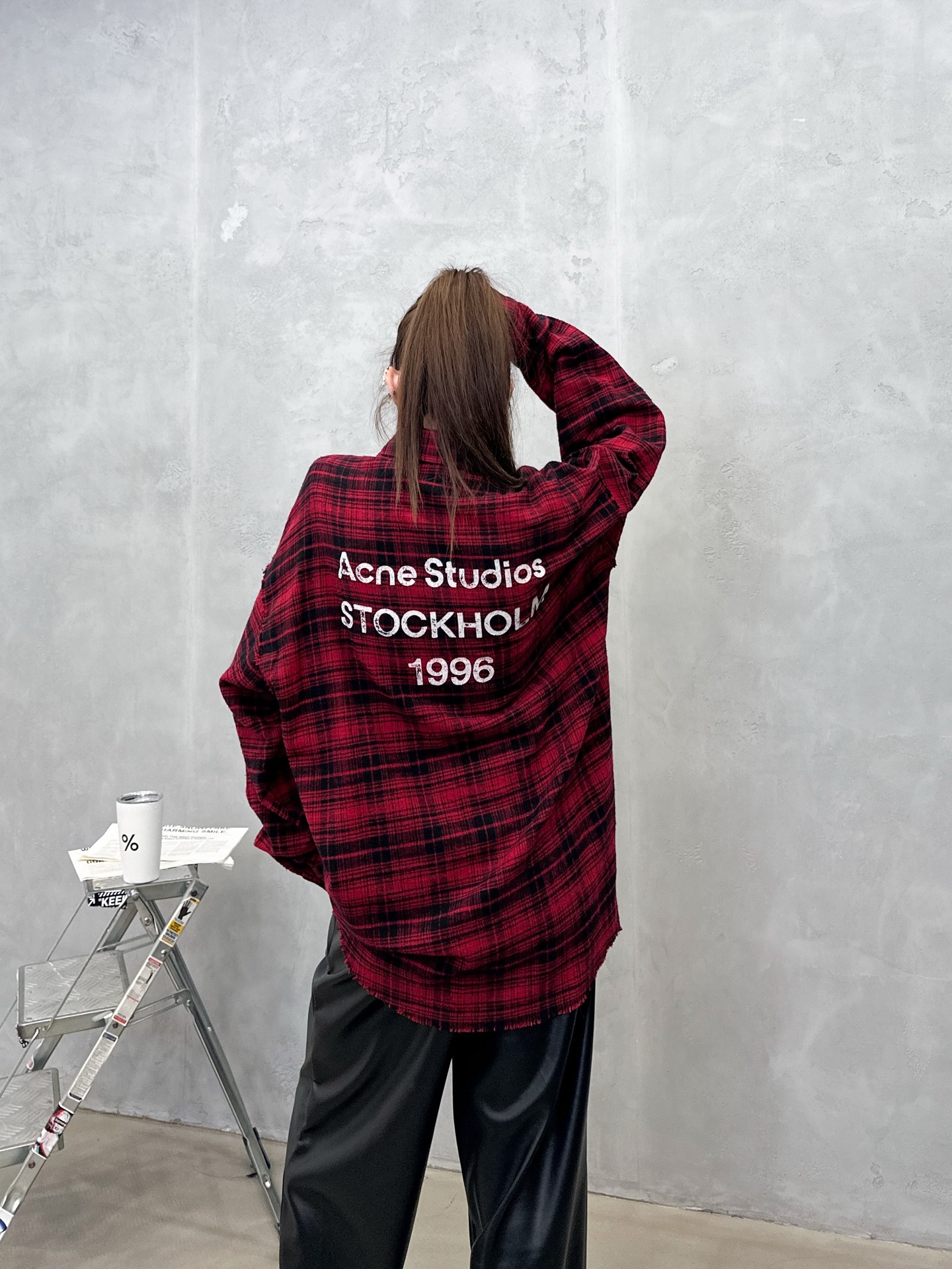 🌾Acne ｜ 新款休闲衬衣，成衣洗水前后印花工艺加全棉色织格纹面料，男女同款，尺码sml