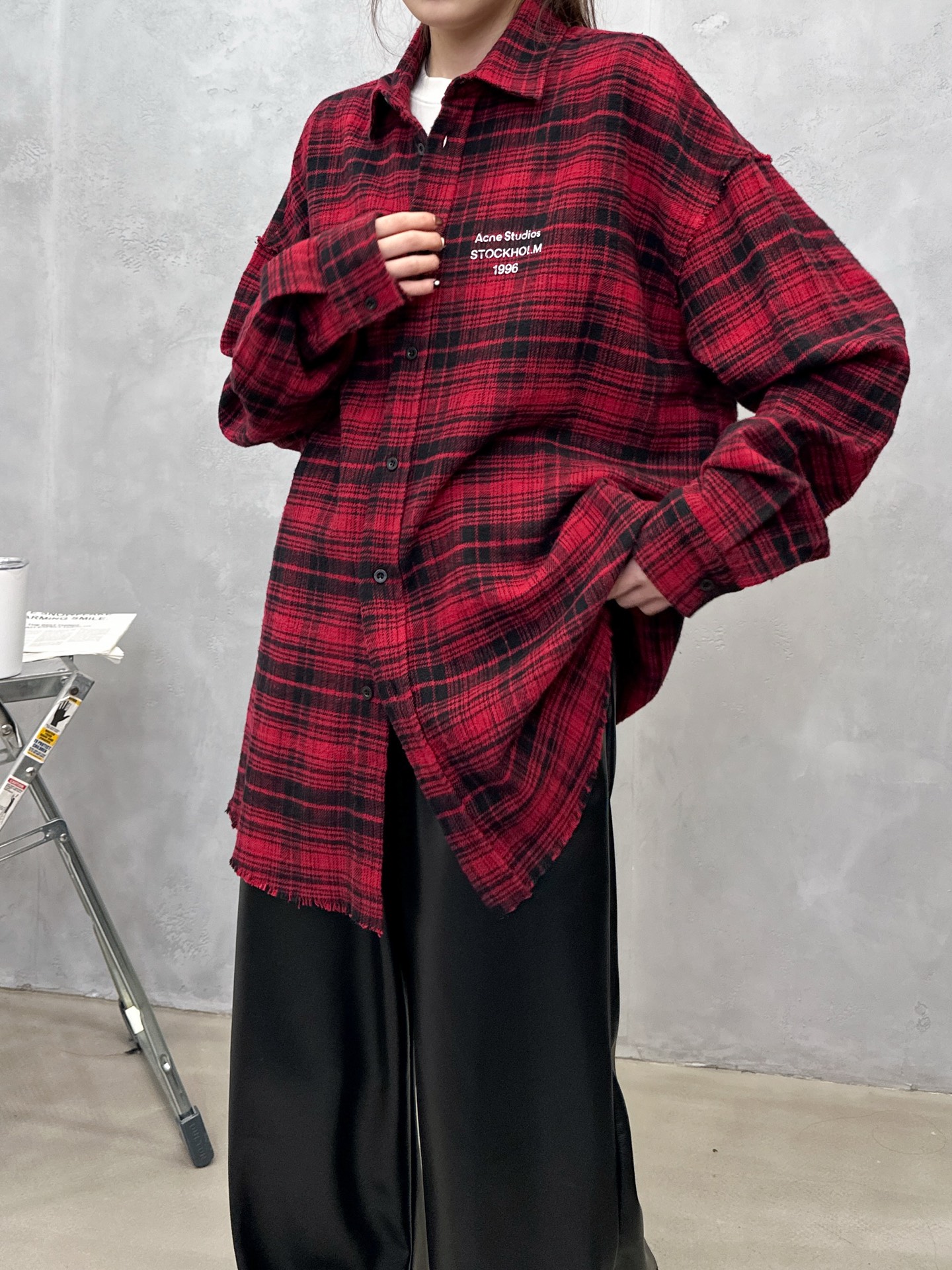 🌾Acne ｜ 新款休闲衬衣，成衣洗水前后印花工艺加全棉色织格纹面料，男女同款，尺码sml