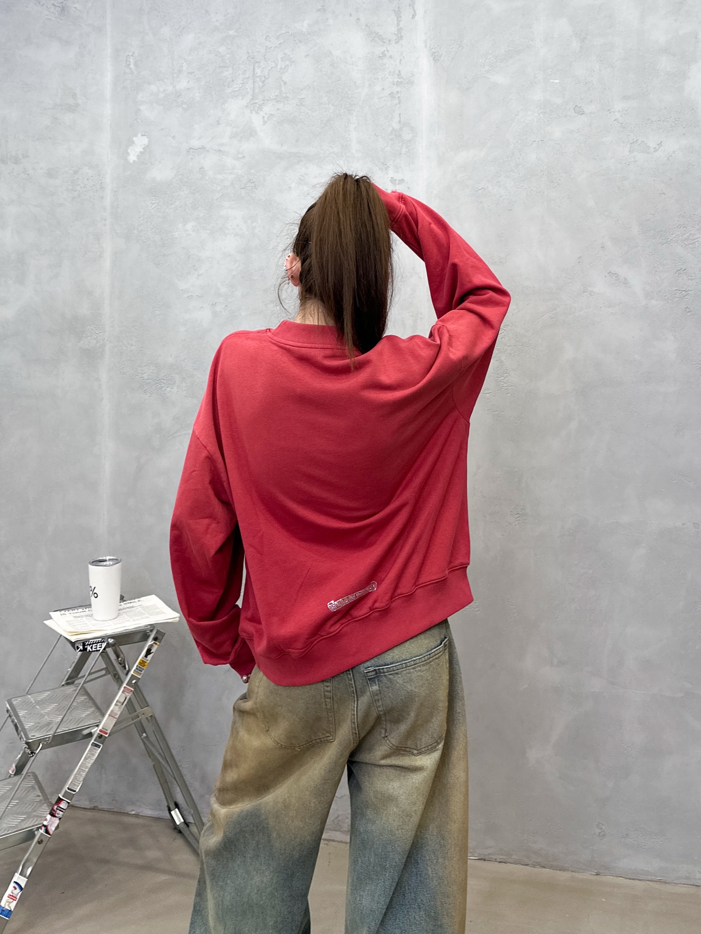 🌾克罗心 ｜ 新款圆领卫衣，成衣洗水喷色吊磨工艺加烫钻，男女同款，尺码sml