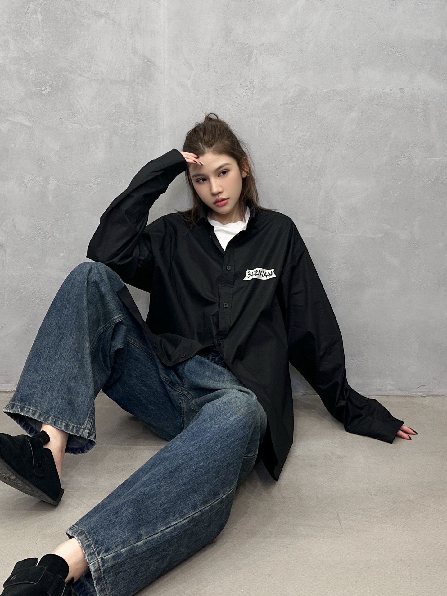 🌾巴黎 ｜ 新款休闲衬衣，成衣洗水加软工艺，多层次仿胶布印花，日本进口高密全棉衬衣面料，男女同款，尺码s