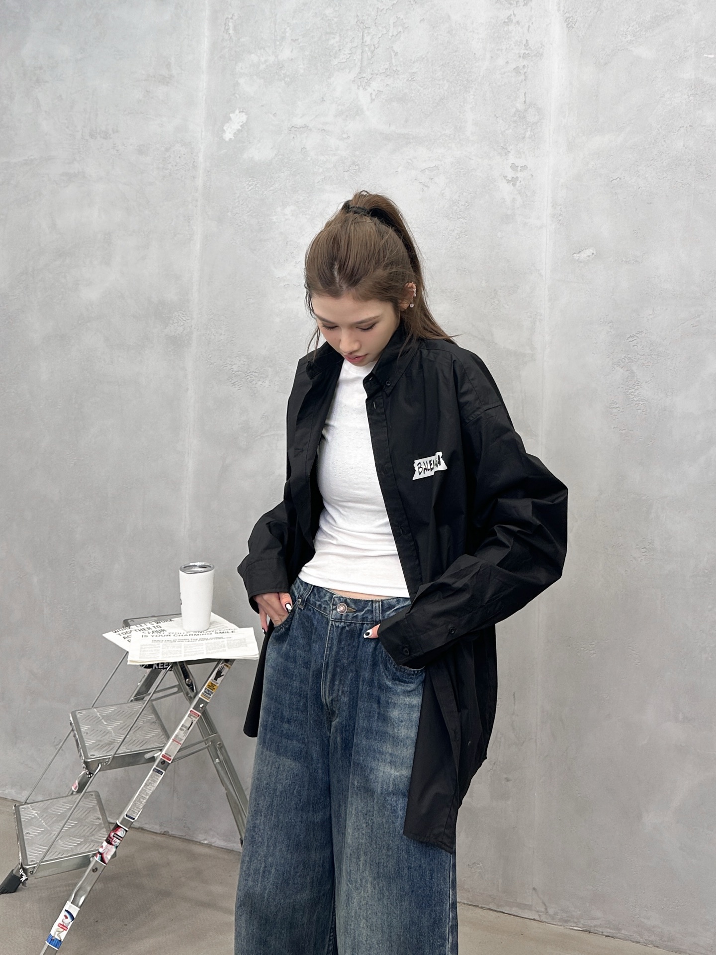 🌾巴黎 ｜ 新款休闲衬衣，成衣洗水加软工艺，多层次仿胶布印花，日本进口高密全棉衬衣面料，男女同款，尺码s