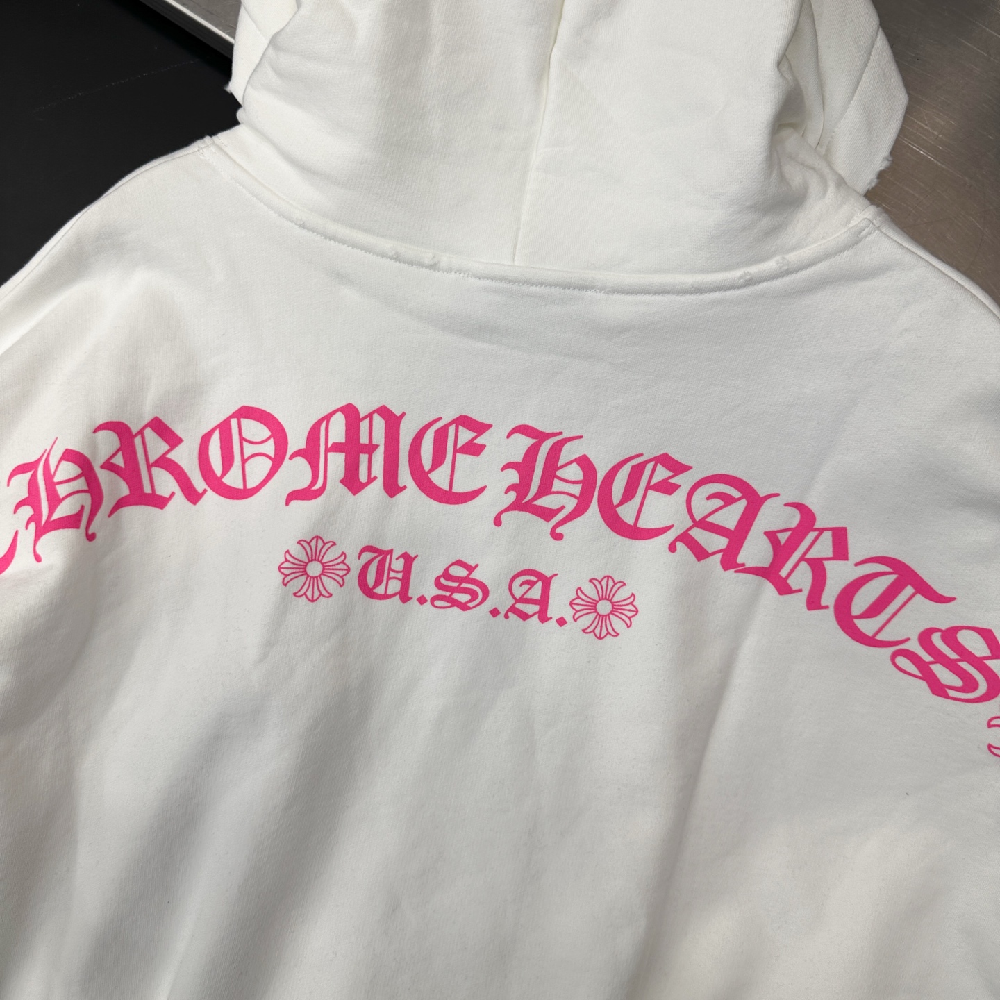 克罗心 ｜ 新款连帽卫衣，成衣洗水炒色喷色吊磨工艺加前后印花，男女同款，尺码sml