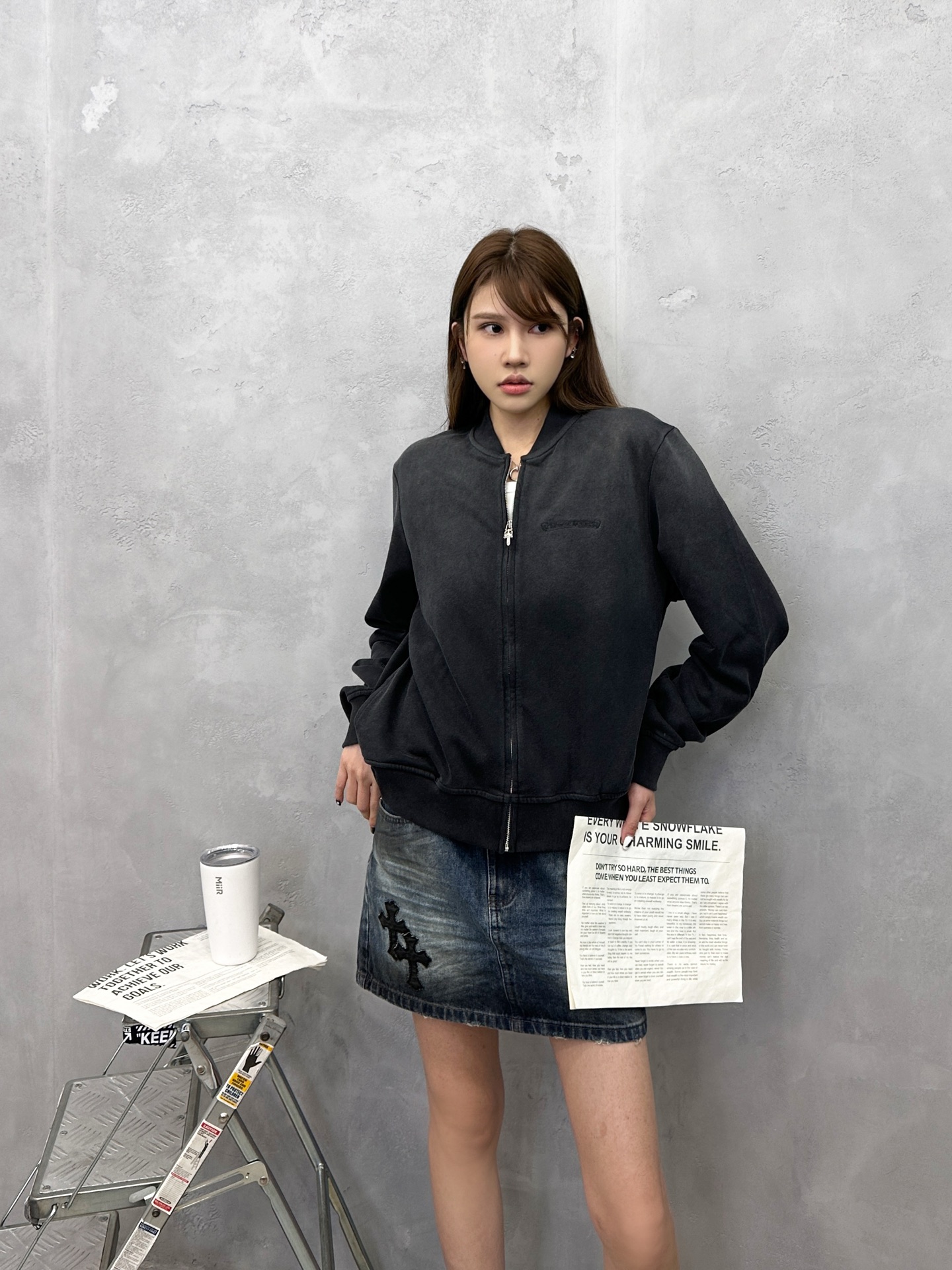 克罗心 ｜ 新款卫衣开衫，成衣洗水炒色喷色工艺加前后经典刺绣，男女同款，尺码sml