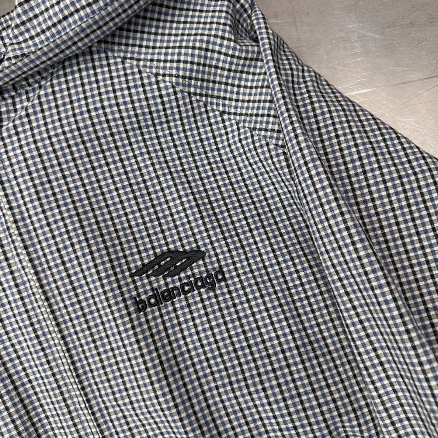 巴黎 ｜ 新款休闲外套，品牌定织棉麻色织格子面料，前后经典刺绣标，双层结构休闲款式，男女同款，尺码sml