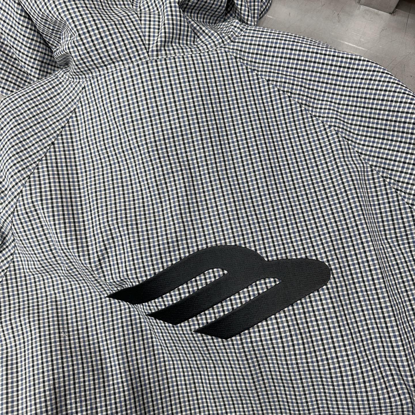 巴黎 ｜ 新款休闲外套，品牌定织棉麻色织格子面料，前后经典刺绣标，双层结构休闲款式，男女同款，尺码sml