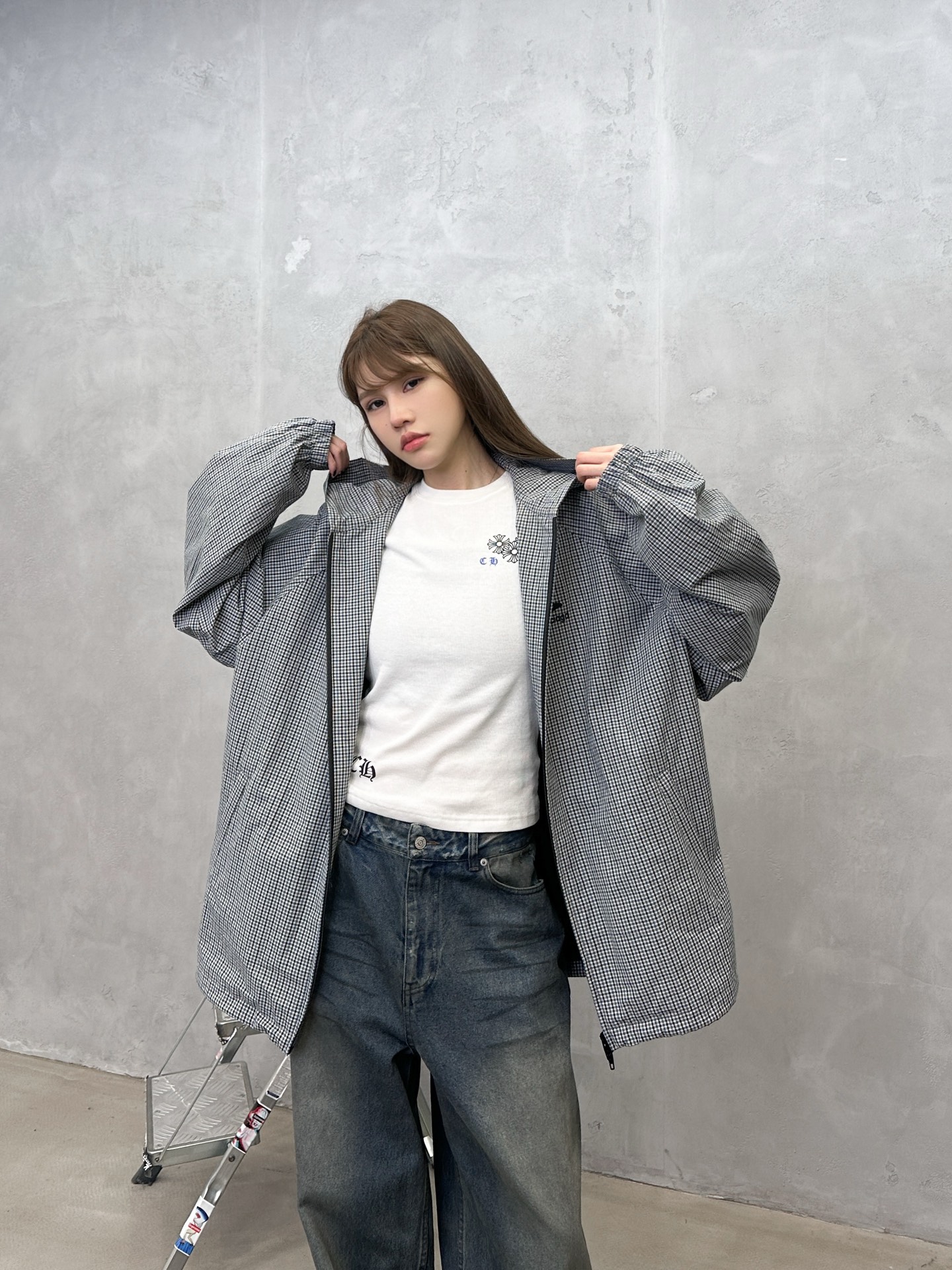 巴黎 ｜ 新款休闲外套，品牌定织棉麻色织格子面料，前后经典刺绣标，双层结构休闲款式，男女同款，尺码sml