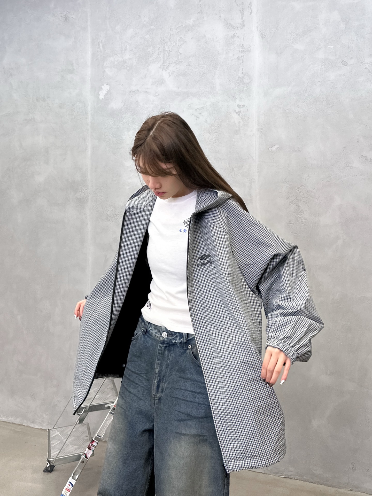 巴黎 ｜ 新款休闲外套，品牌定织棉麻色织格子面料，前后经典刺绣标，双层结构休闲款式，男女同款，尺码sml