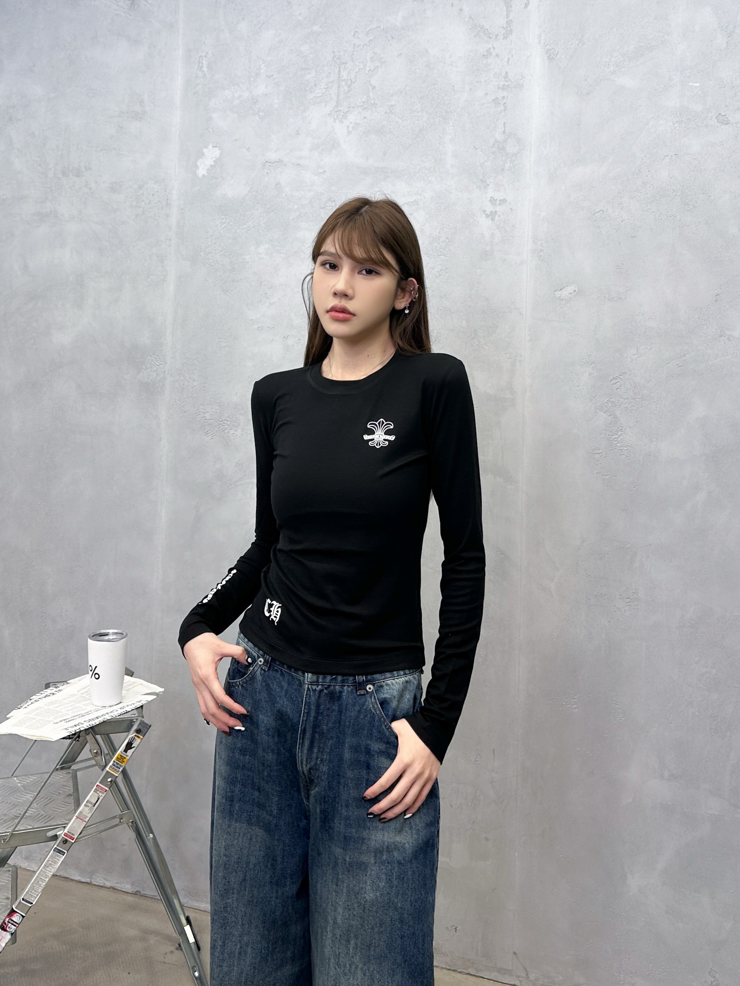 克罗心 ｜ 新款长袖打底，成衣洗水加多处印花工艺，莱赛尔羊毛面料亲肤感超强，尺码sml