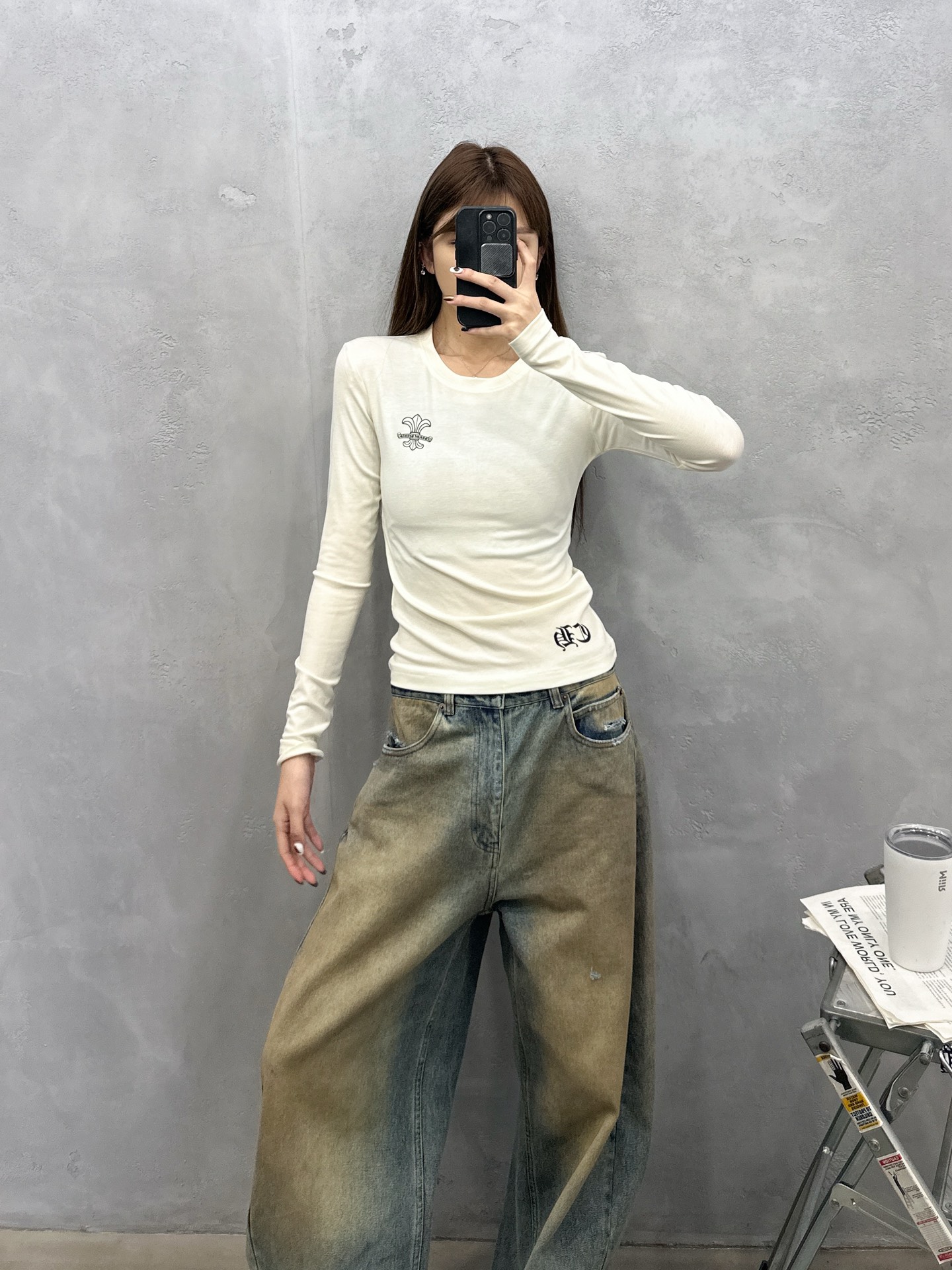 克罗心 ｜ 新款长袖打底，成衣洗水加多处印花工艺，莱赛尔羊毛面料亲肤感超强，尺码sml