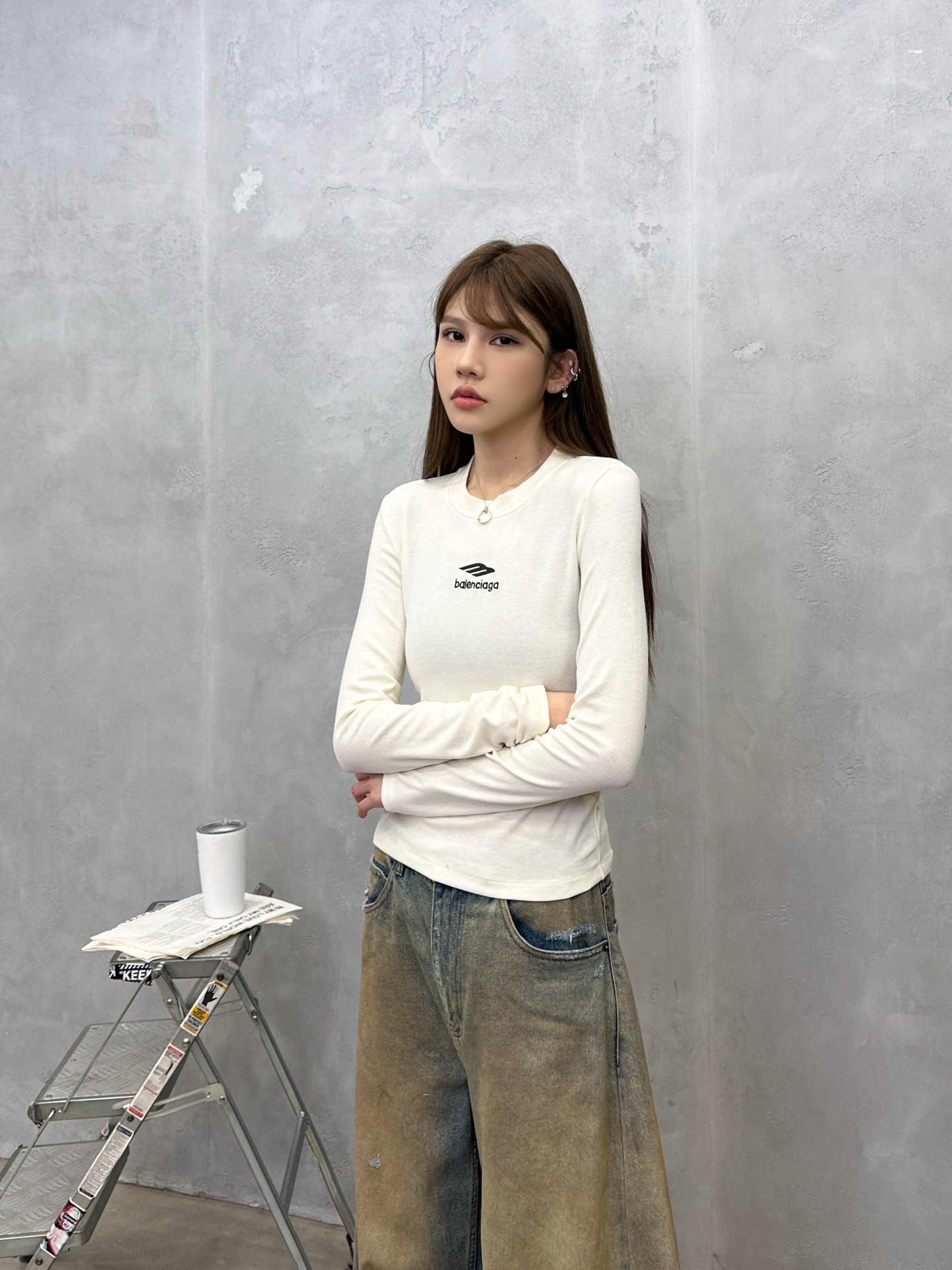 巴黎 ｜ 新款长袖打底，经典刺绣标，保暖棉面料，休闲时尚，尺码sml