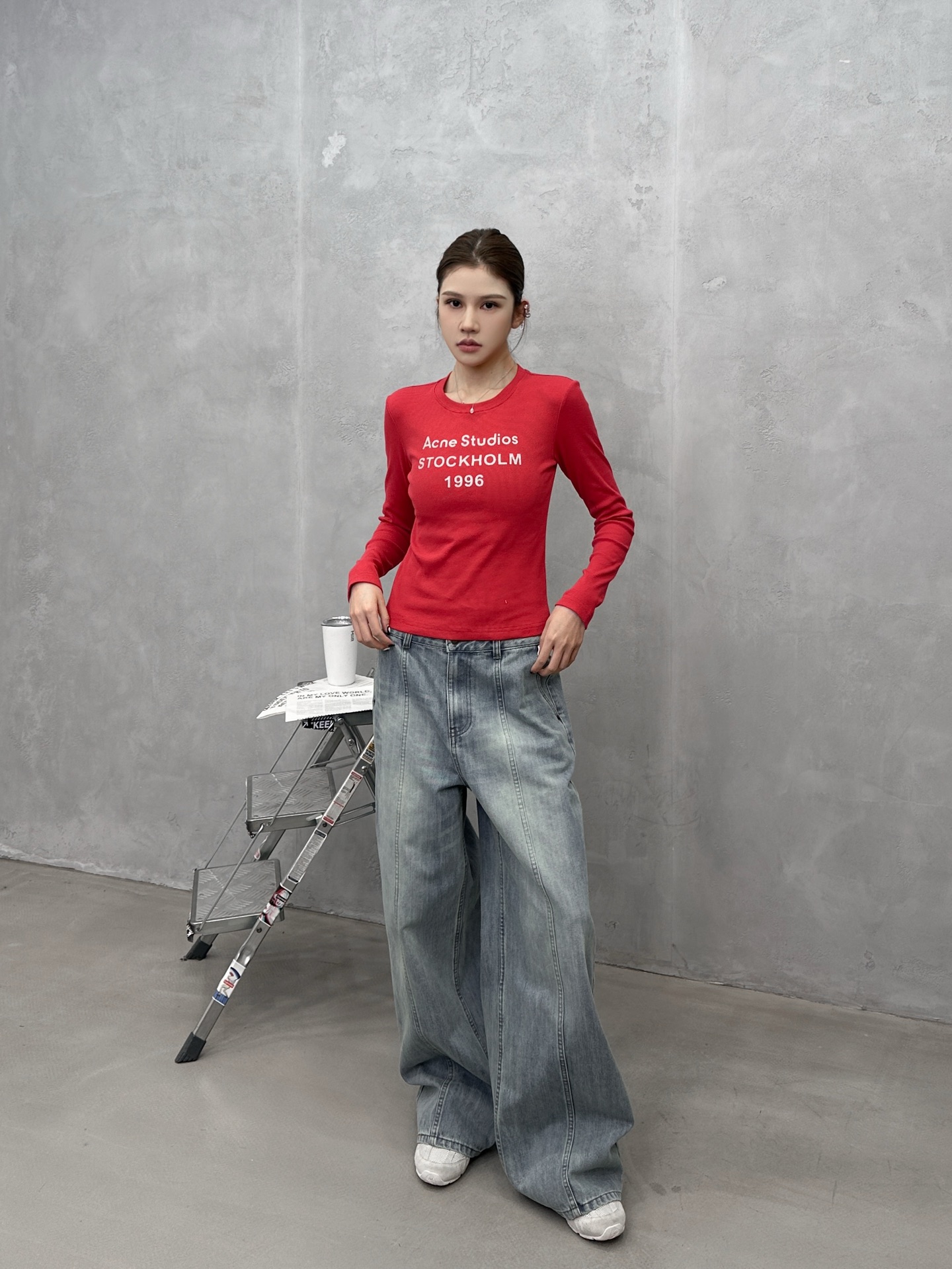 克罗心 ｜ 新款长袖打底，成衣洗水加特殊硅胶烫银印花工艺，休闲时尚，尺码sml