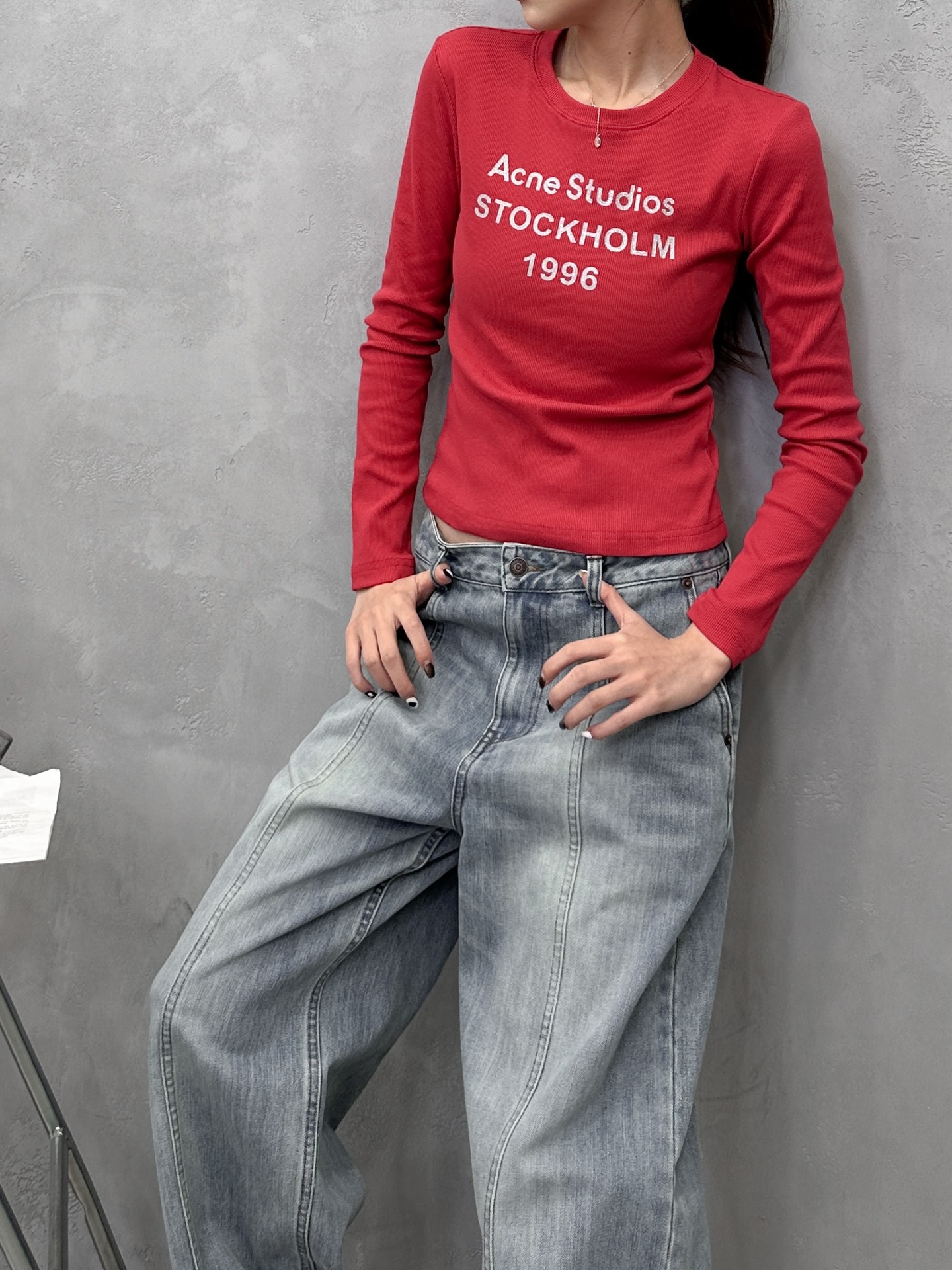 克罗心 ｜ 新款长袖打底，成衣洗水加特殊硅胶烫银印花工艺，休闲时尚，尺码sml