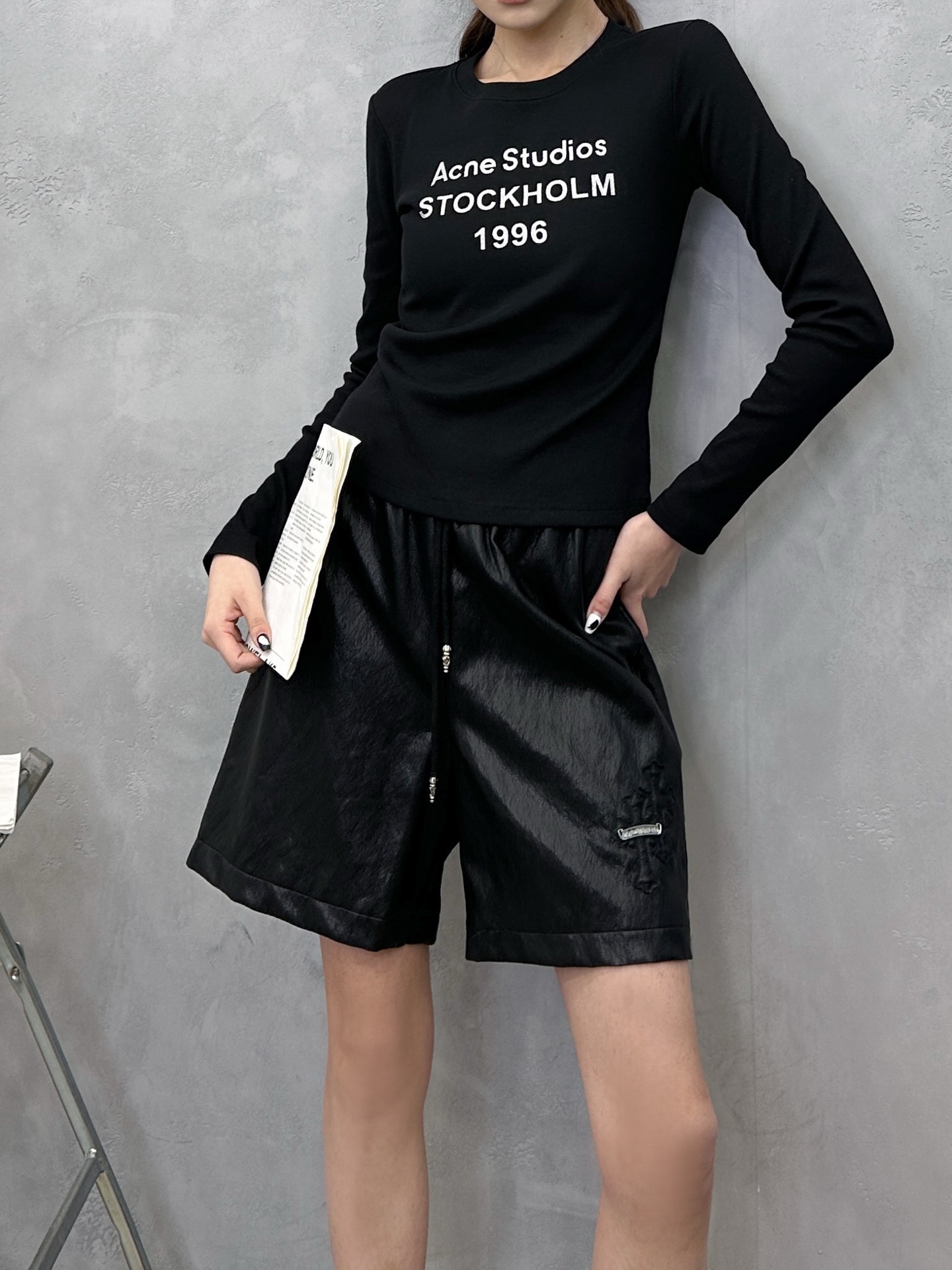 克罗心 ｜ 新款长袖打底，成衣洗水加特殊硅胶烫银印花工艺，休闲时尚，尺码sml