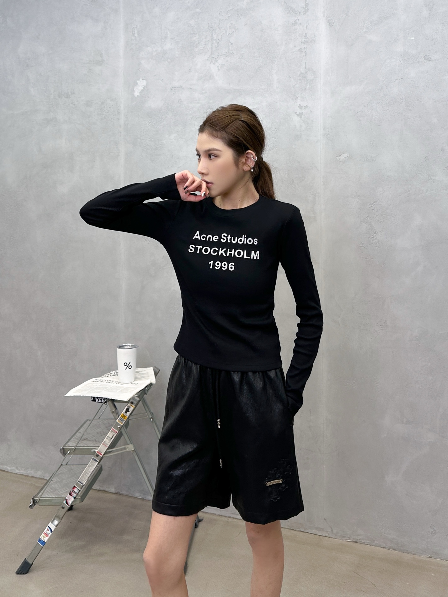 克罗心 ｜ 新款长袖打底，成衣洗水加特殊硅胶烫银印花工艺，休闲时尚，尺码sml