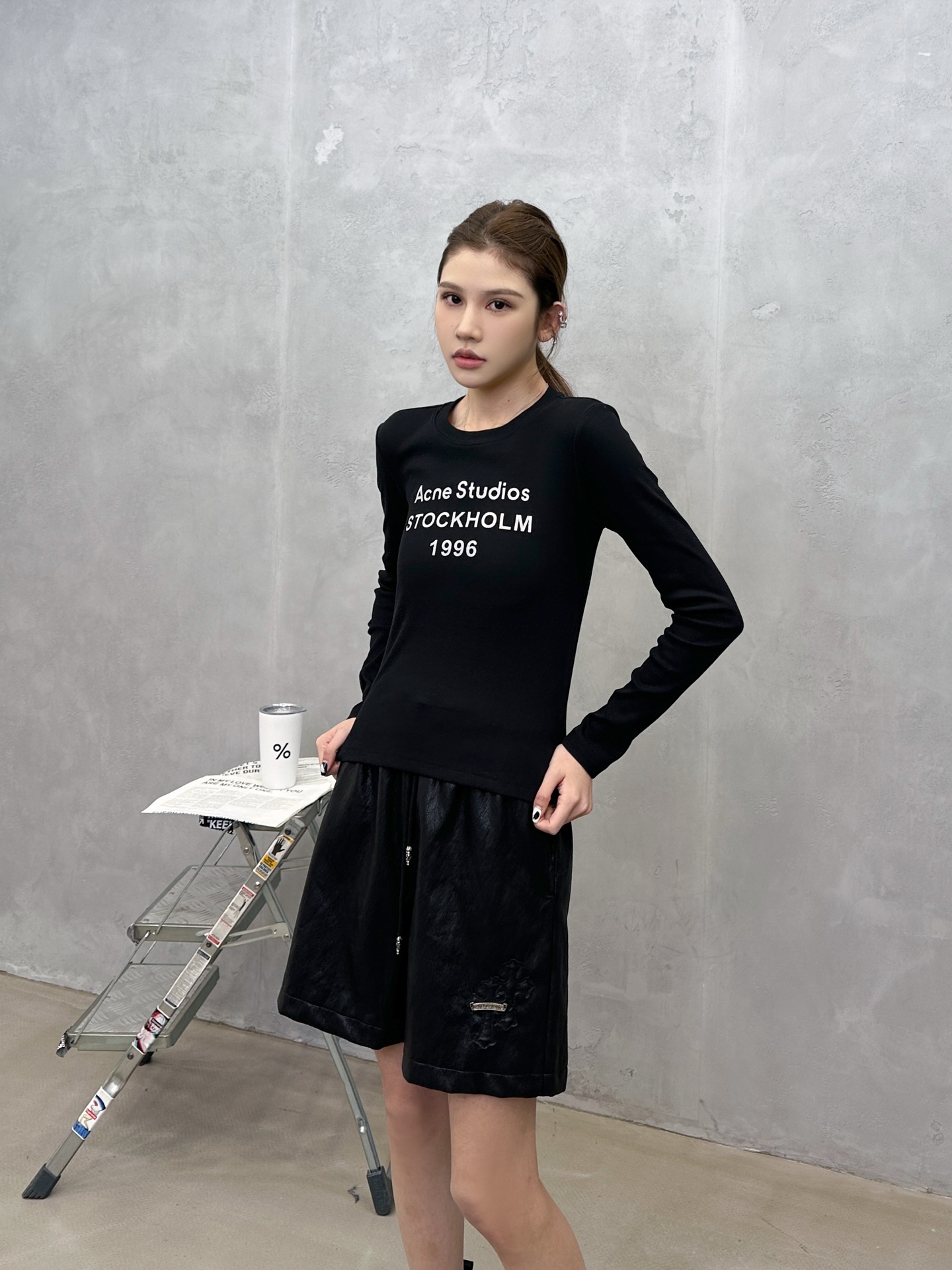 克罗心 ｜ 新款长袖打底，成衣洗水加特殊硅胶烫银印花工艺，休闲时尚，尺码sml