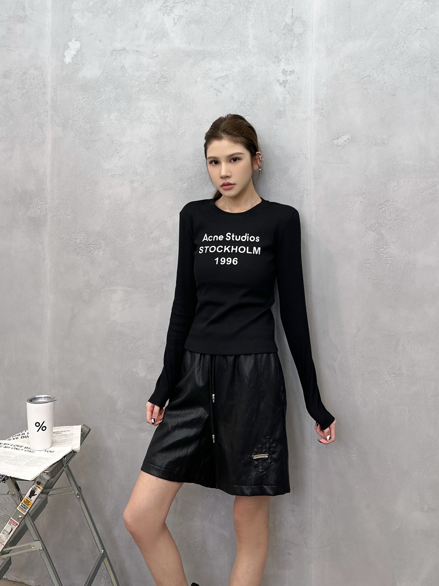 克罗心 ｜ 新款长袖打底，成衣洗水加特殊硅胶烫银印花工艺，休闲时尚，尺码sml