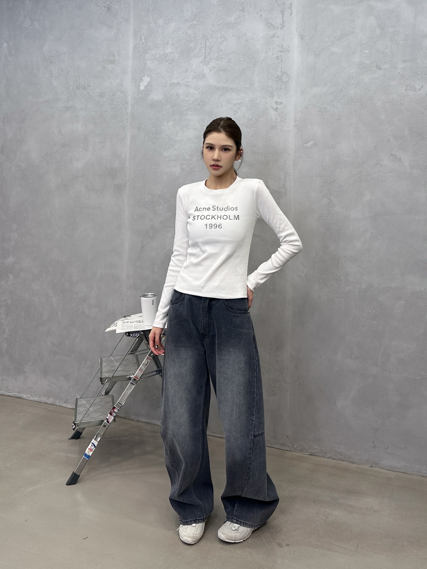 克罗心 ｜ 新款长袖打底，成衣洗水加特殊硅胶烫银印花工艺，休闲时尚，尺码sml