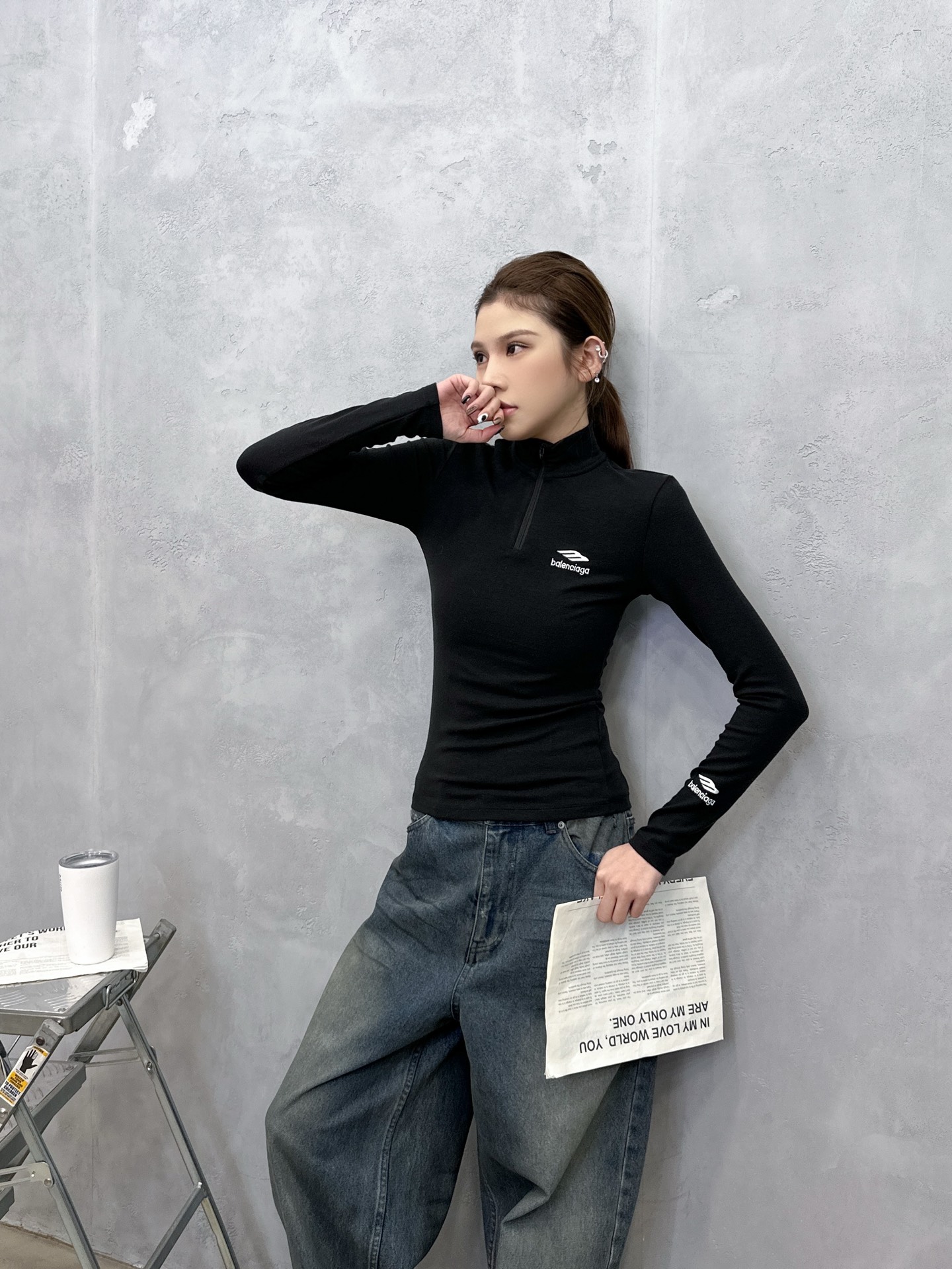 巴黎 ｜ 新款长袖打底，日本进口天丝羊毛混纺保暖面料，全身多处经典刺绣标，休闲时尚，尺码sml