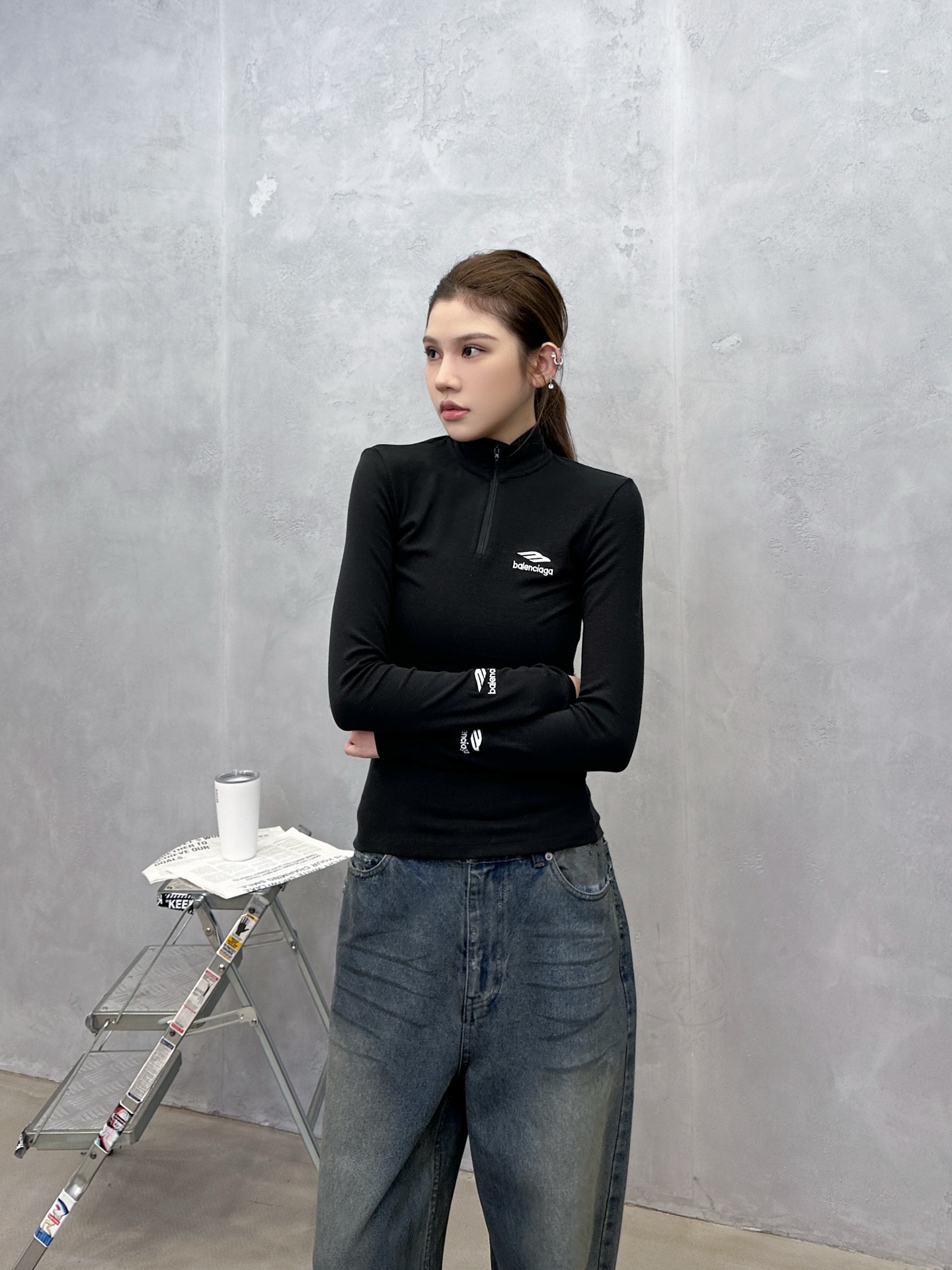 巴黎 ｜ 新款长袖打底，日本进口天丝羊毛混纺保暖面料，全身多处经典刺绣标，休闲时尚，尺码sml