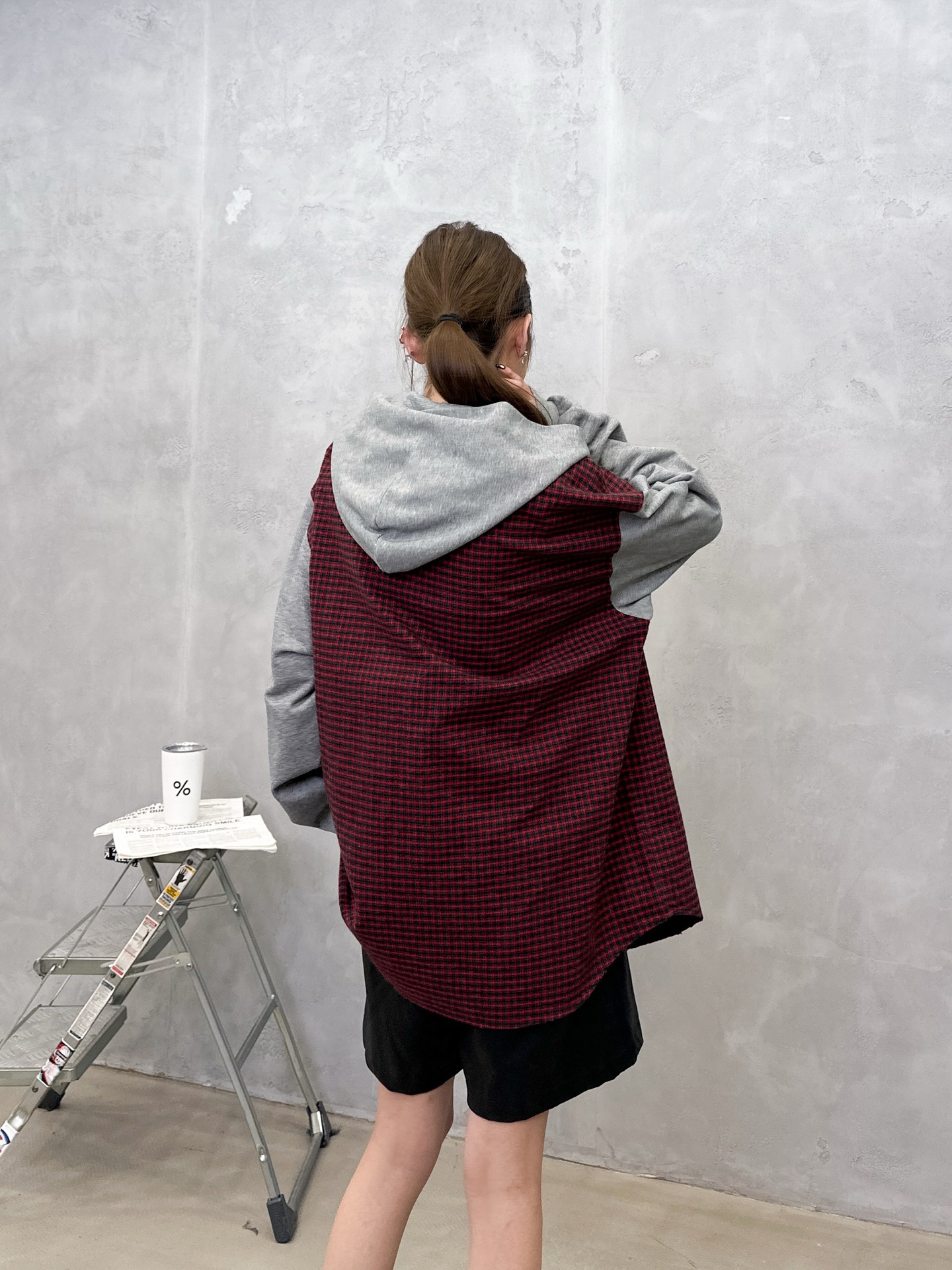 巴黎｜ 新款休闲卫衣开衫，成衣洗水吊磨工艺，针梭织面料拼接假两件做工，休闲时尚，男女同款，尺码sml