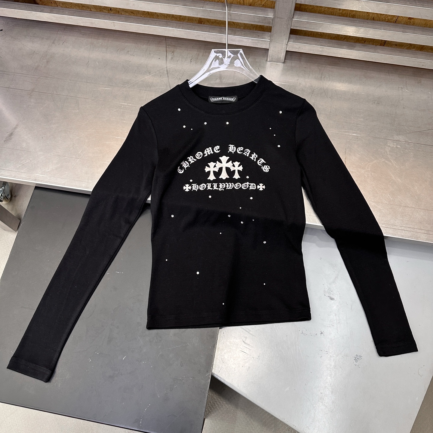 克罗心 ｜ 新款长袖打底，日本进口天丝羊毛面料，成衣烫钻工艺，休闲时尚，尺码sml