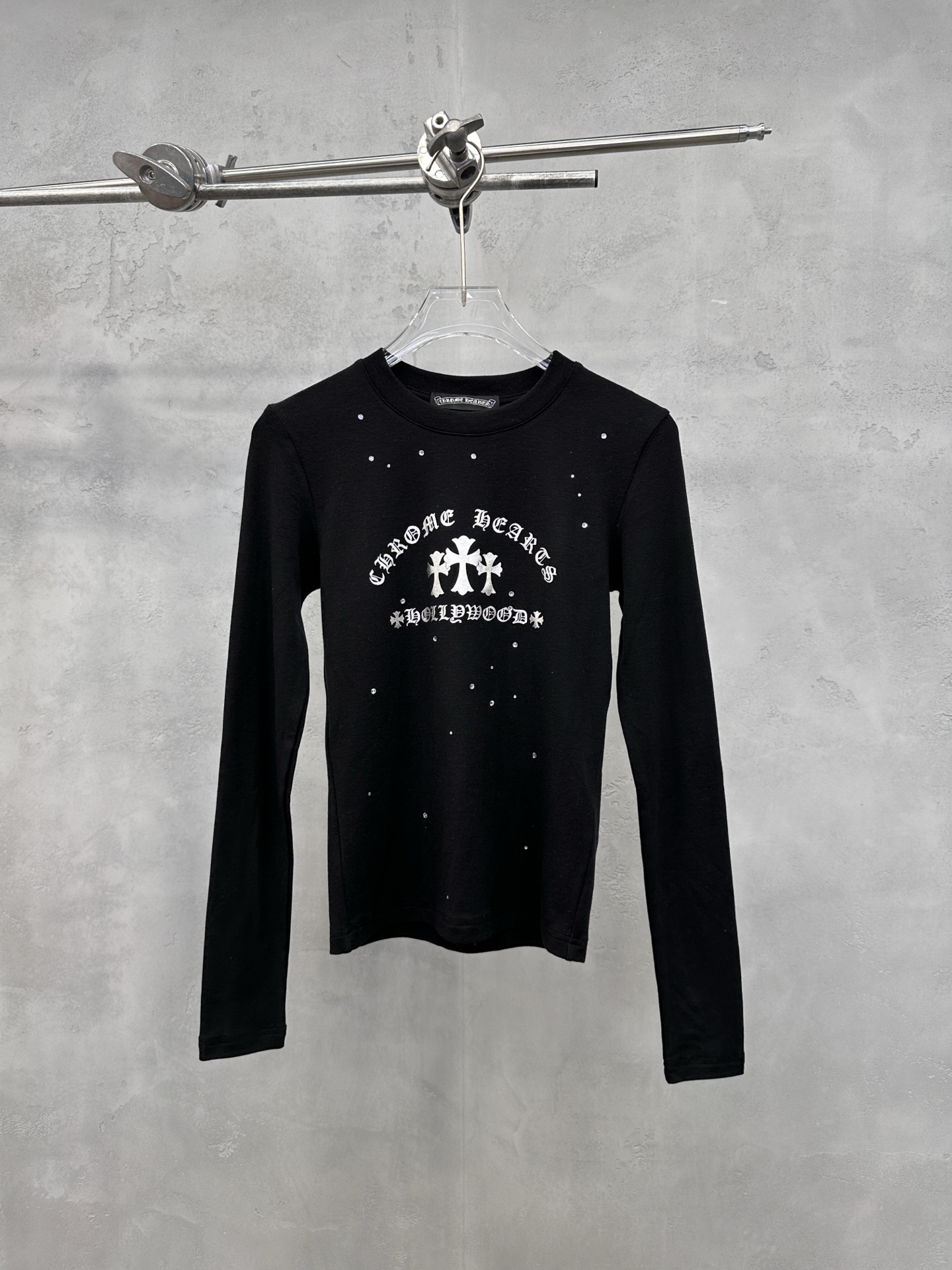 NO:637507,Chrome Hearts ｜ New long-sleeved bottoming, Tencel wool fabric imported from Japan, ready-to-wear rhinestone processing, casual fashion, size sml, Chrome Hearts-clothing, chrome hearts, alexander wang19860909克罗心 ｜ 新款长袖打底,日本进口天丝羊毛面料,成衣烫钻工艺,休闲时尚,尺码sml,克罗心-服装,chrome hearts,alexander wang,Women's clothing