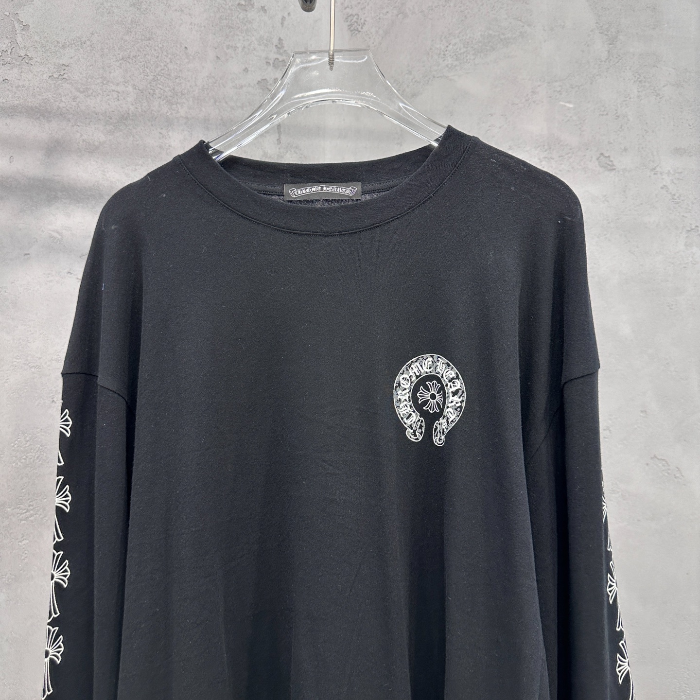 克罗心 ｜ 新款长袖t，成衣洗水加4处印花工艺，时尚休闲，男女同款，尺码sml