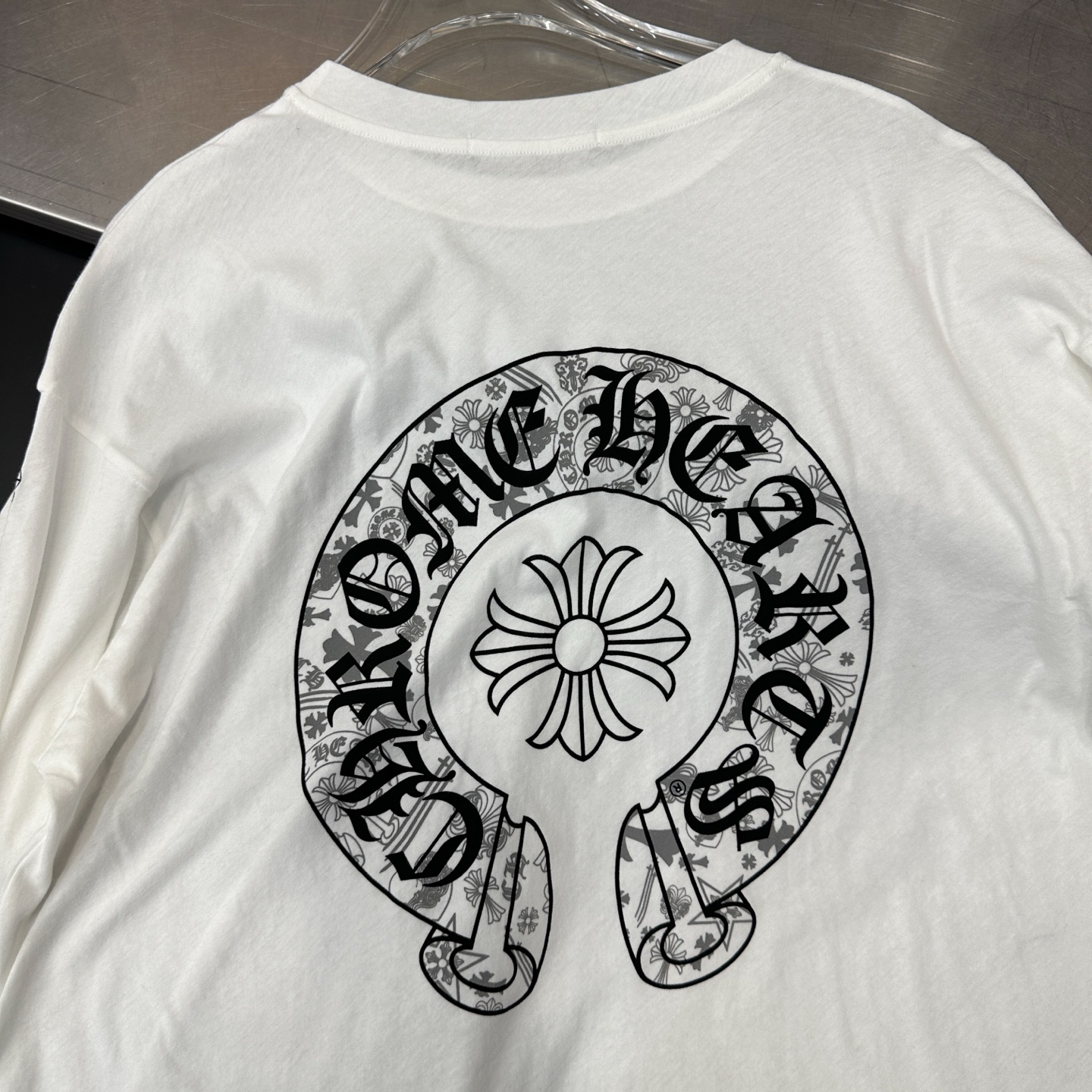 克罗心 ｜ 新款长袖t，成衣洗水加4处印花工艺，时尚休闲，男女同款，尺码sml