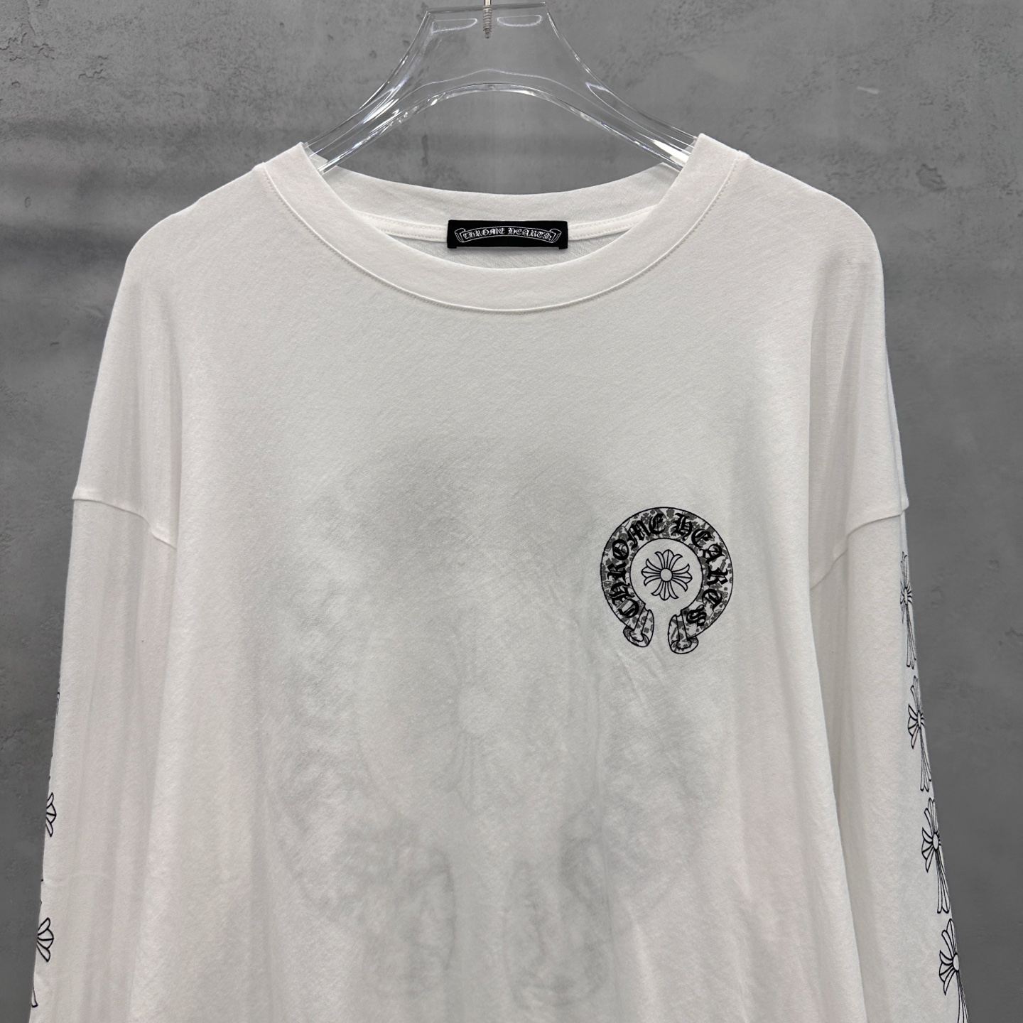 克罗心 ｜ 新款长袖t，成衣洗水加4处印花工艺，时尚休闲，男女同款，尺码sml