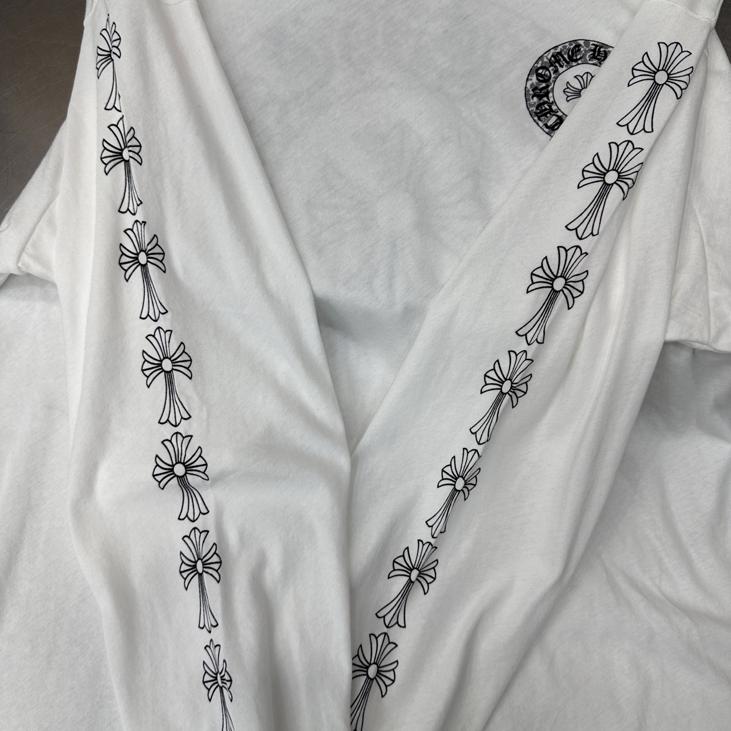 克罗心 ｜ 新款长袖t，成衣洗水加4处印花工艺，时尚休闲，男女同款，尺码sml