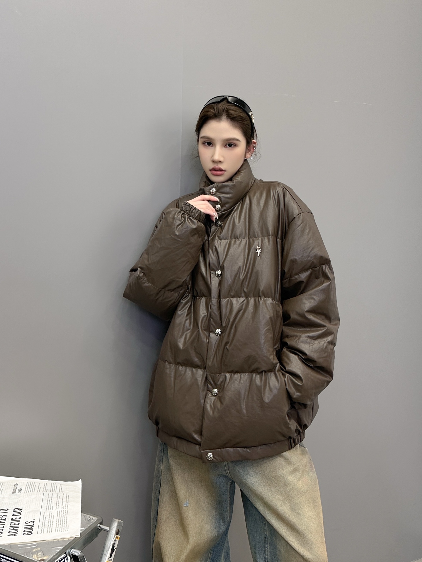 克罗心 ｜ 新款羽绒服，手工钉金属标，最新超薄环保pu面料，品牌定织里布，90鹅绒，男女同款，尺码sml