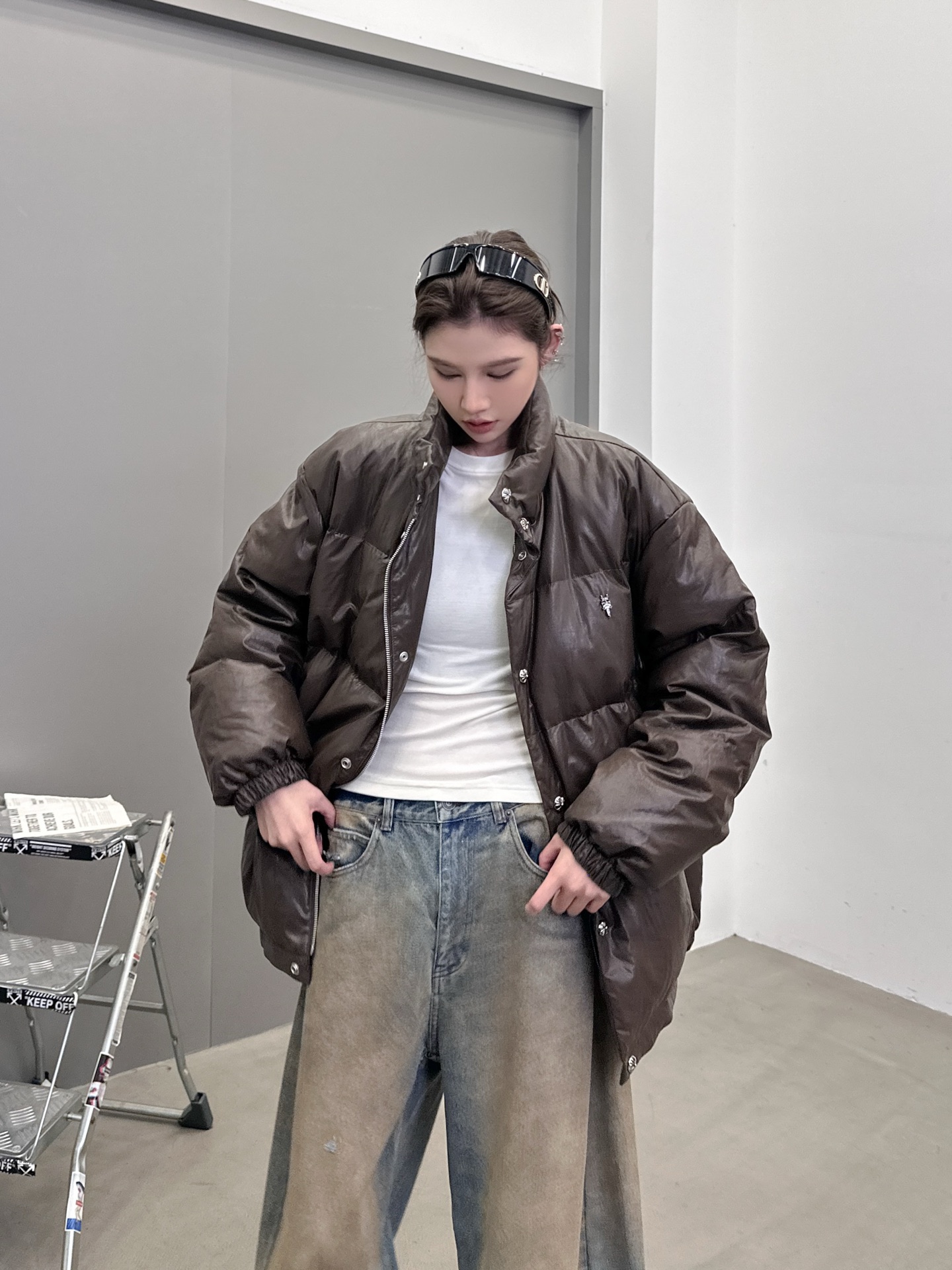 克罗心 ｜ 新款羽绒服，手工钉金属标，最新超薄环保pu面料，品牌定织里布，90鹅绒，男女同款，尺码sml