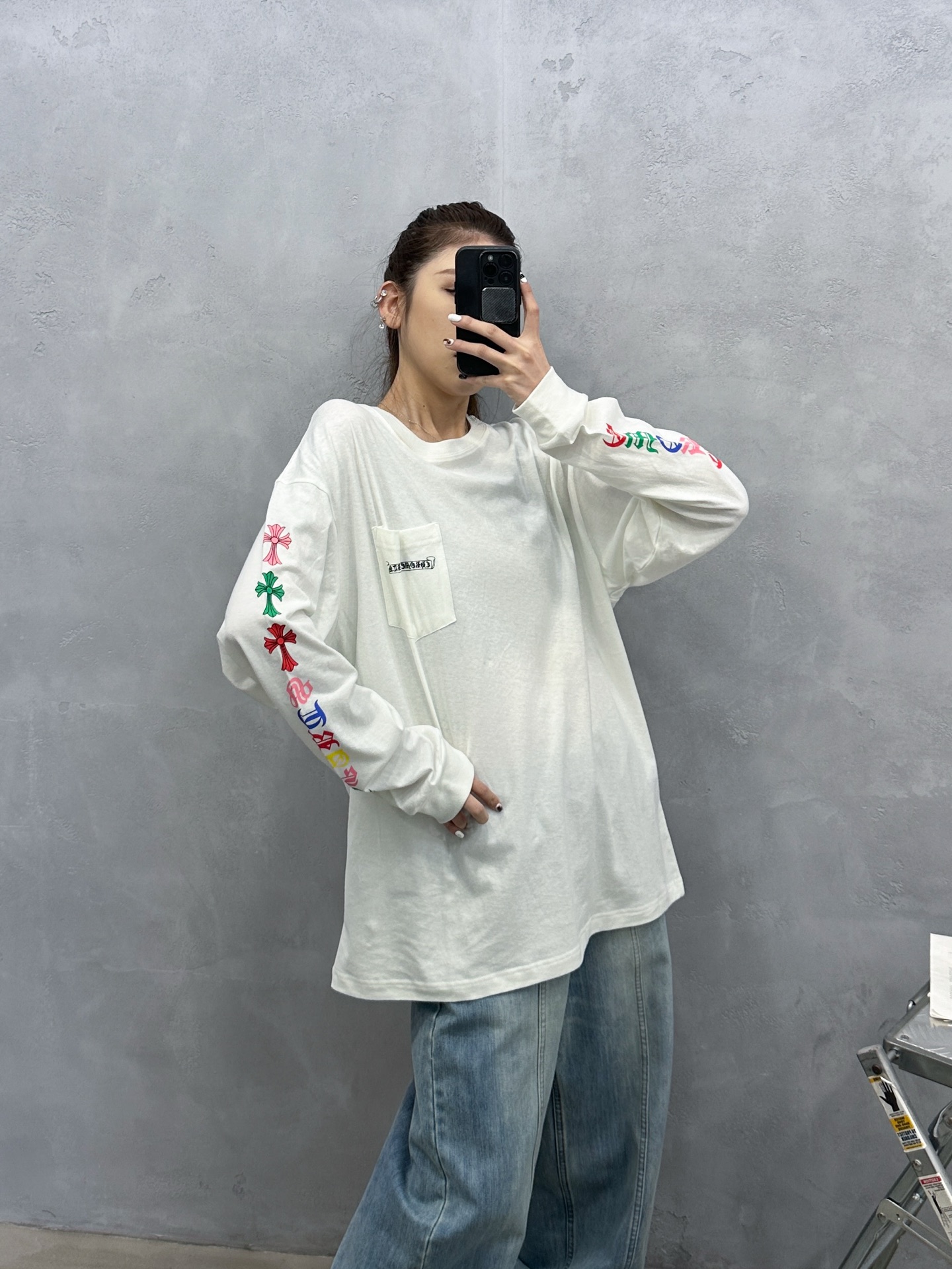 克罗心 ｜ 新款长袖t，成衣洗水加5处彩色印花工艺，进口亚麻棉面料，男女同款，尺码sml