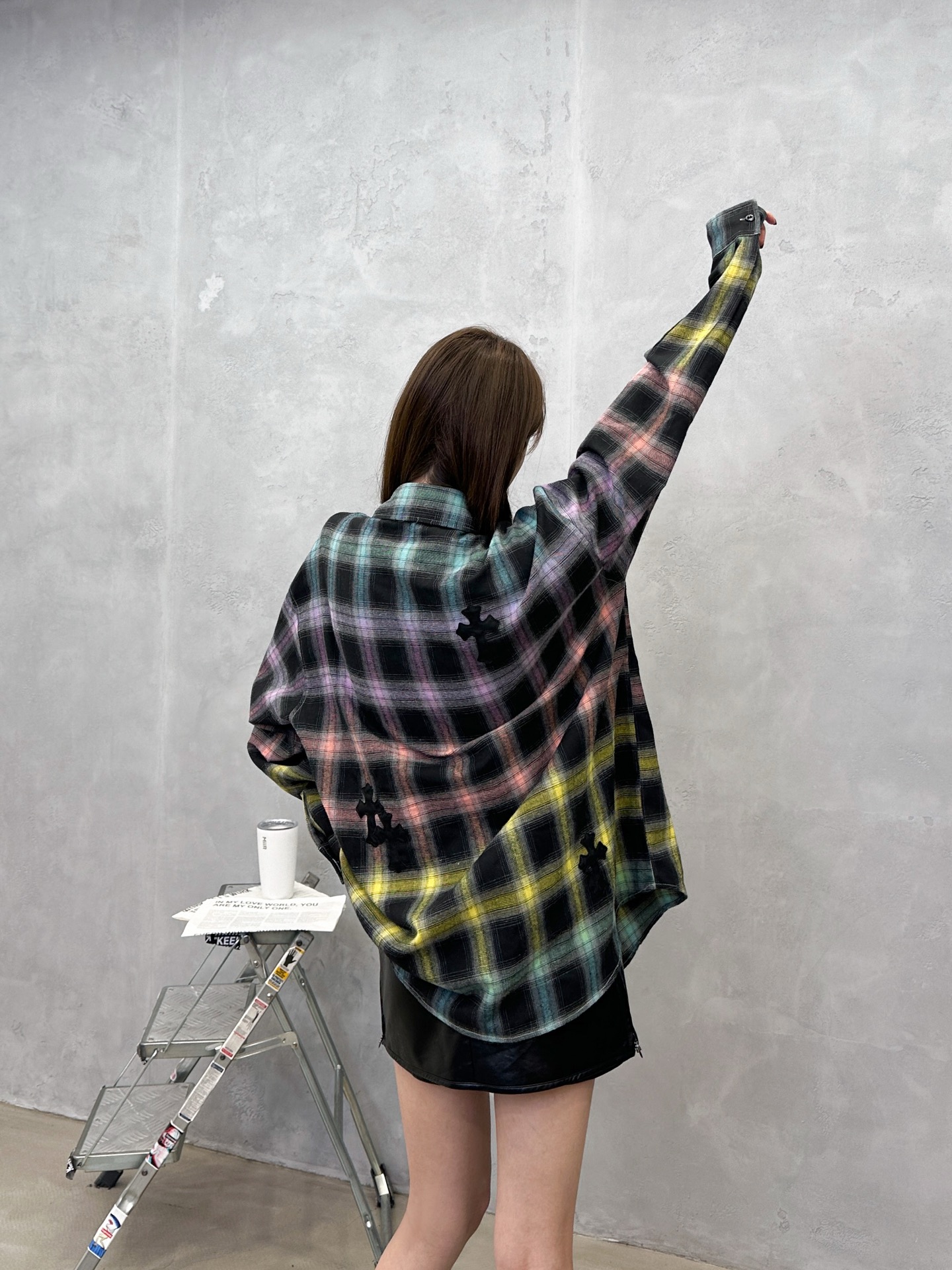 克罗心 ｜ 新款休闲衬衣，成衣洗水加手工刺绣十字标工艺，特殊色织多色全棉格纹面料，休闲时尚，尺码sml