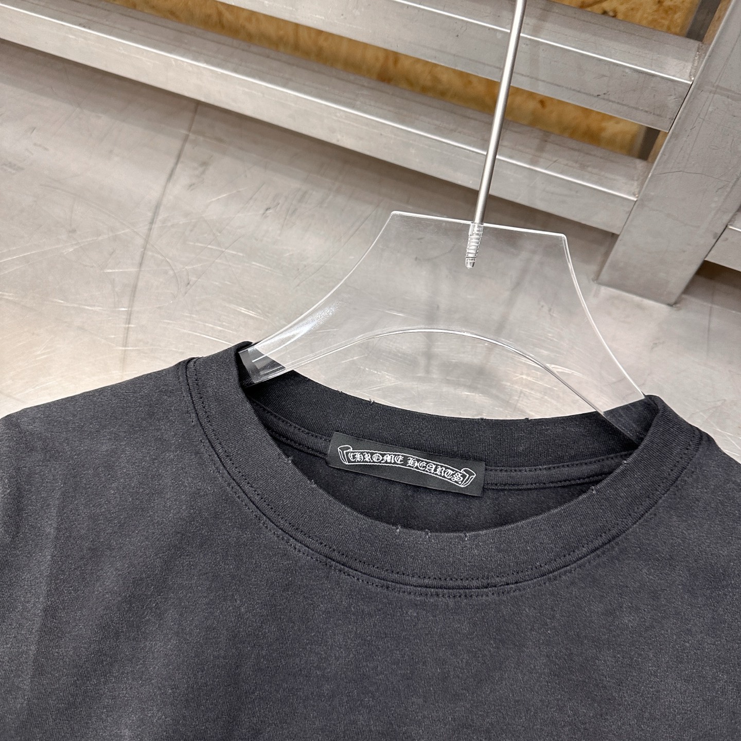 克罗心 ｜ 新款长袖t，成衣洗水炒色印花工艺，经典假两件款式，休闲时尚，尺码sml