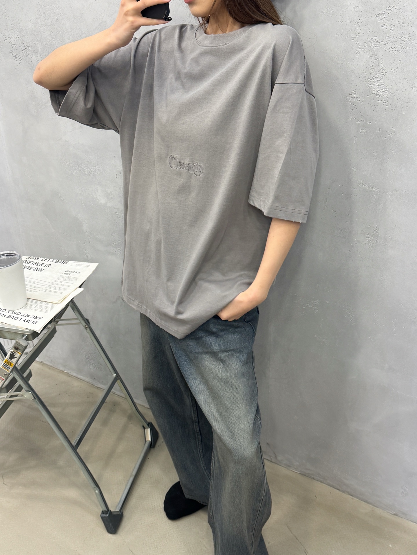 克罗心 ｜ 新款短袖t，成衣洗水炒色吊磨工艺加前后刺绣标，男女同款，尺码sml