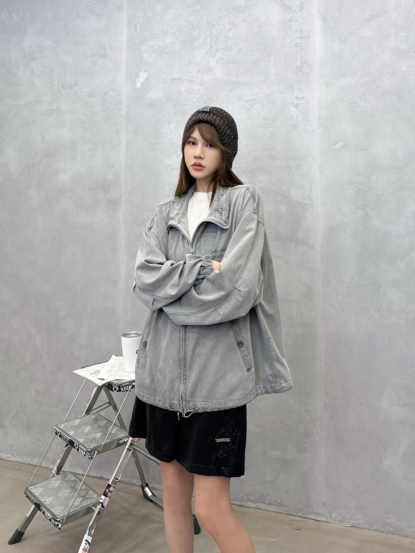 Acne ｜ 新款风衣夹克，成衣重洗水炒色工艺，经典印花标，休闲时尚，男女同款，尺码sml