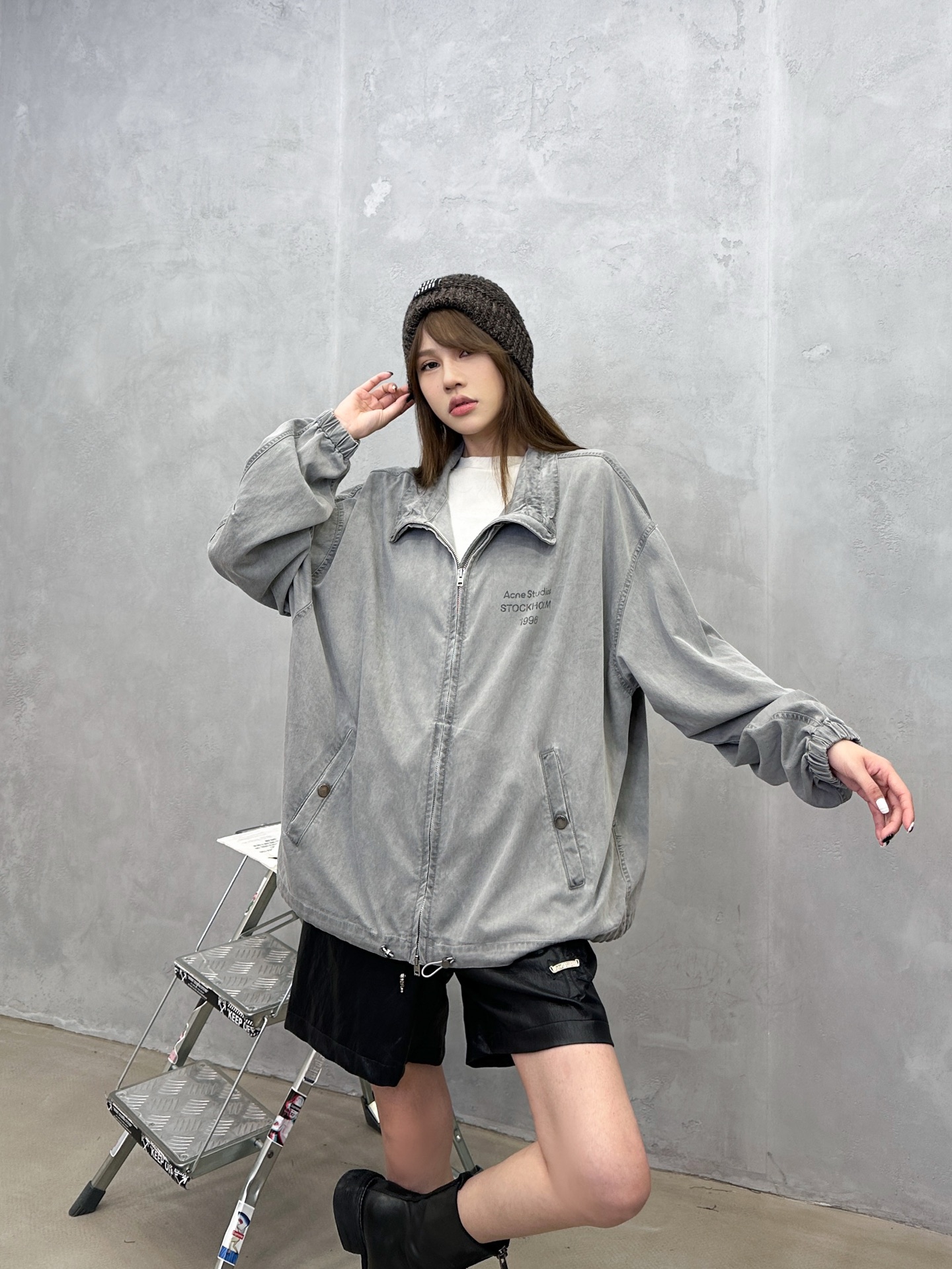 Acne ｜ 新款风衣夹克，成衣重洗水炒色工艺，经典印花标，休闲时尚，男女同款，尺码sml