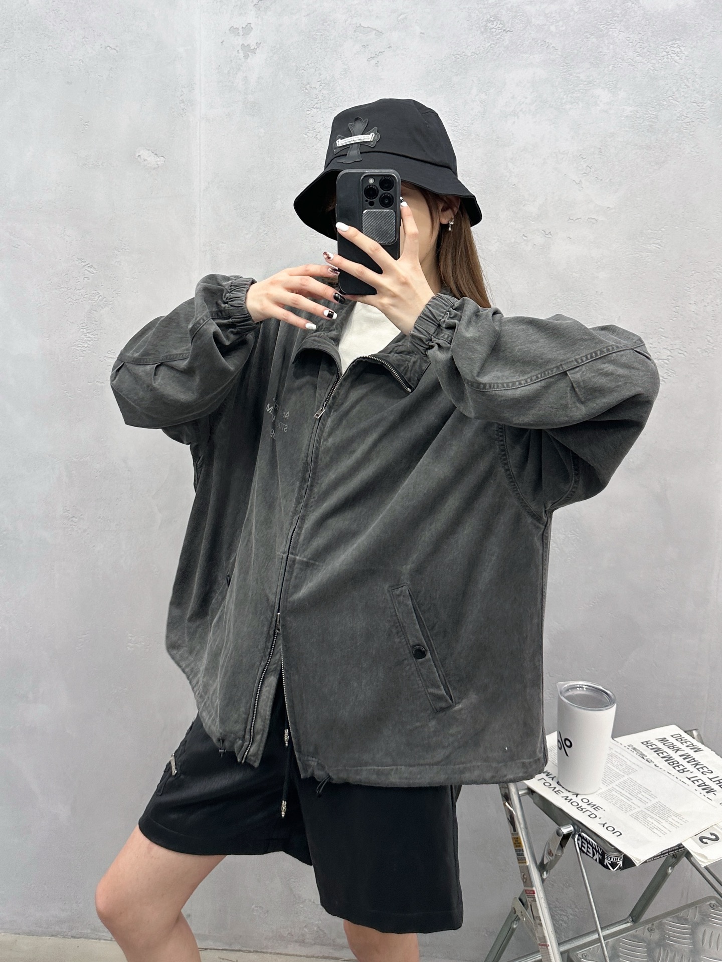 Acne ｜ 新款风衣夹克，成衣重洗水炒色工艺，经典印花标，休闲时尚，男女同款，尺码sml