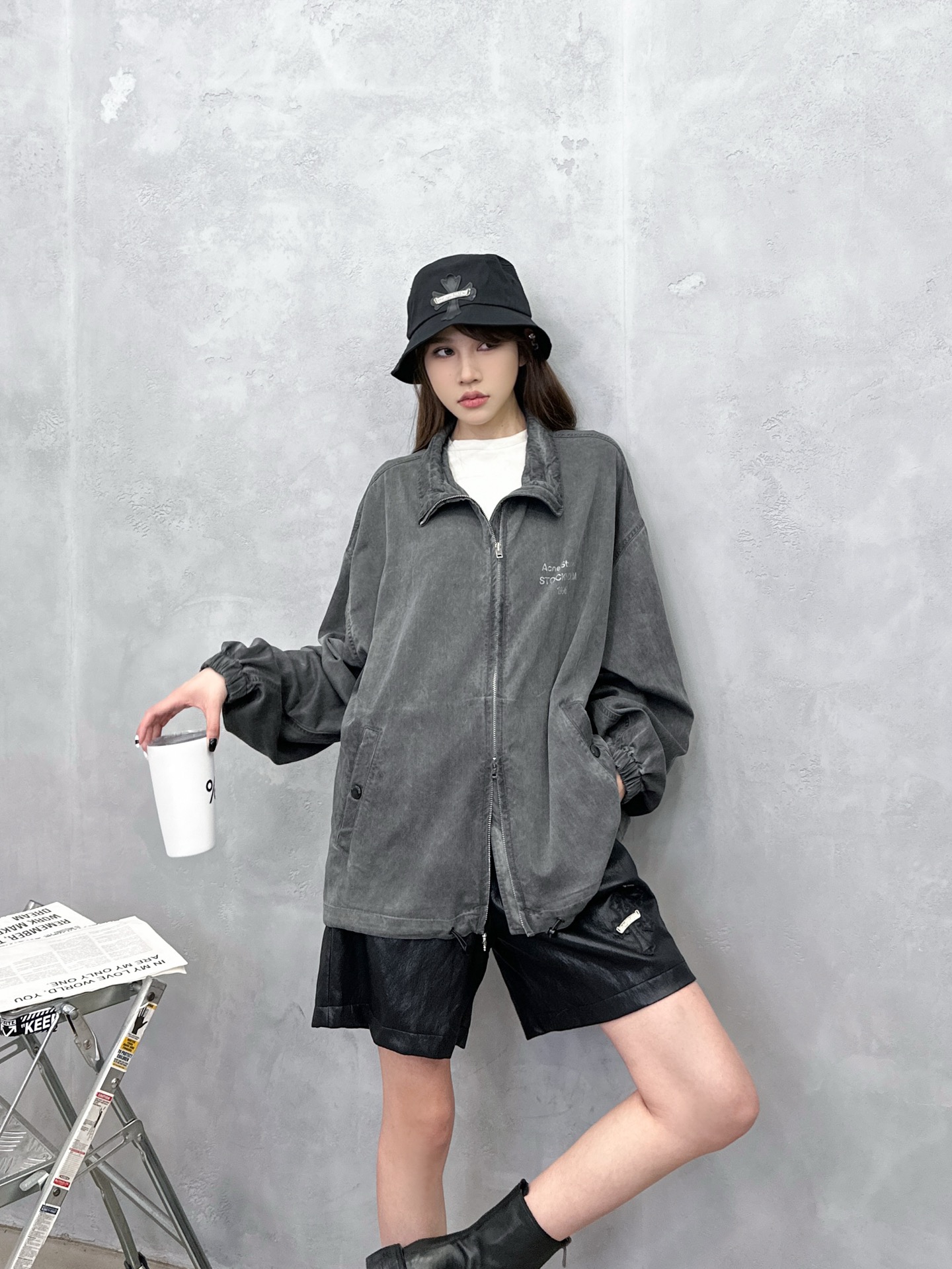 Acne ｜ 新款风衣夹克，成衣重洗水炒色工艺，经典印花标，休闲时尚，男女同款，尺码sml