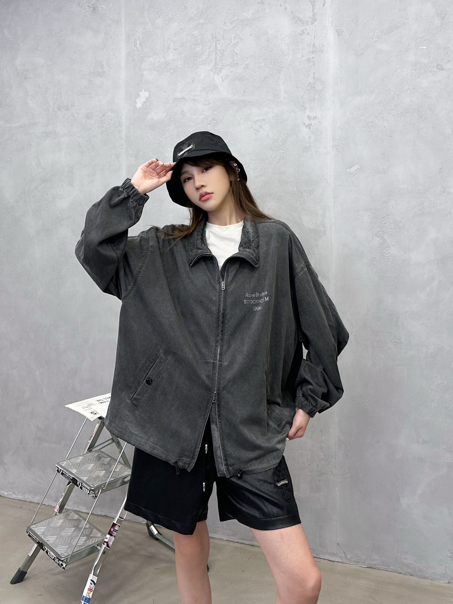 Acne ｜ 新款风衣夹克，成衣重洗水炒色工艺，经典印花标，休闲时尚，男女同款，尺码sml