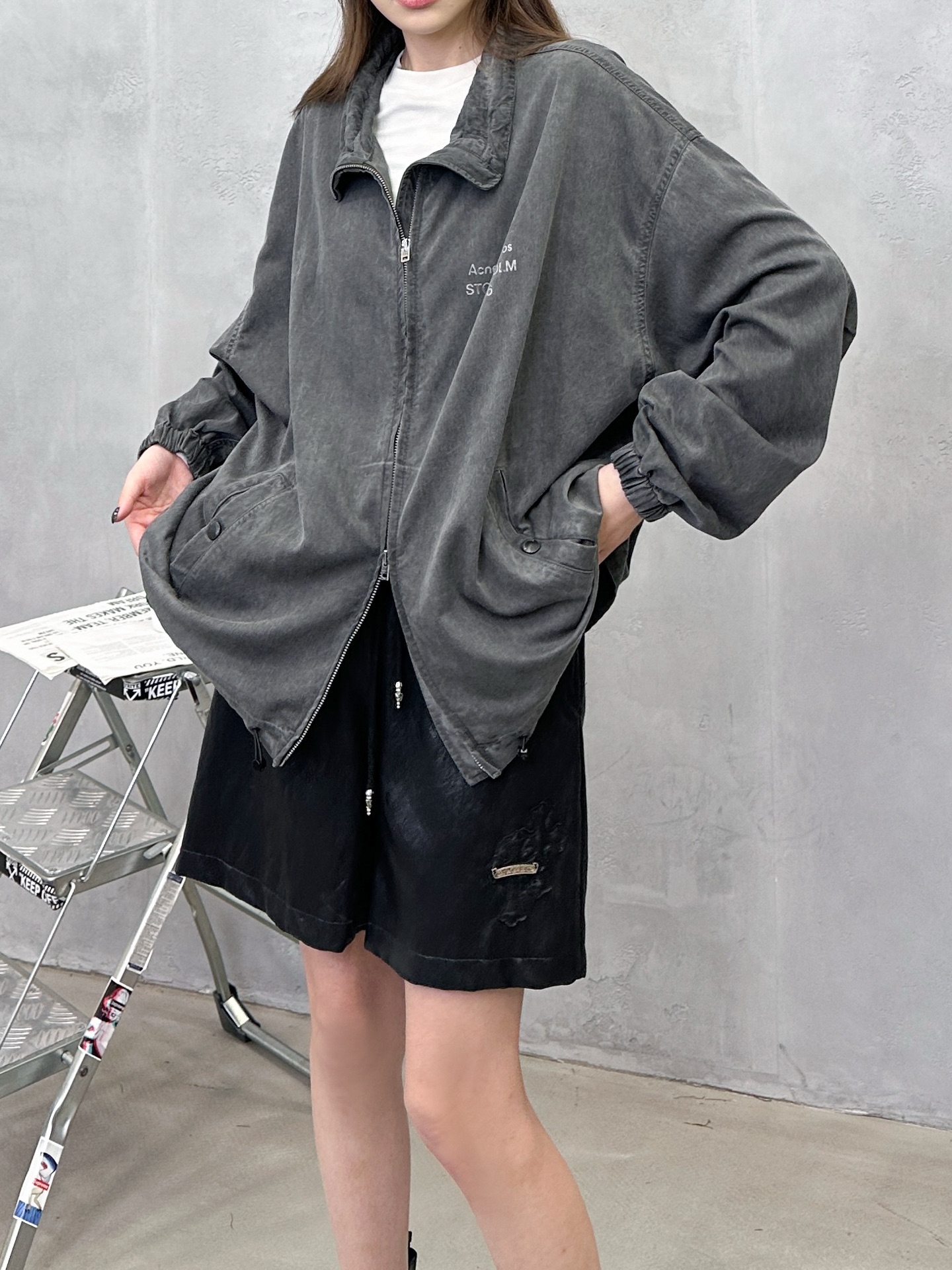 Acne ｜ 新款风衣夹克，成衣重洗水炒色工艺，经典印花标，休闲时尚，男女同款，尺码sml